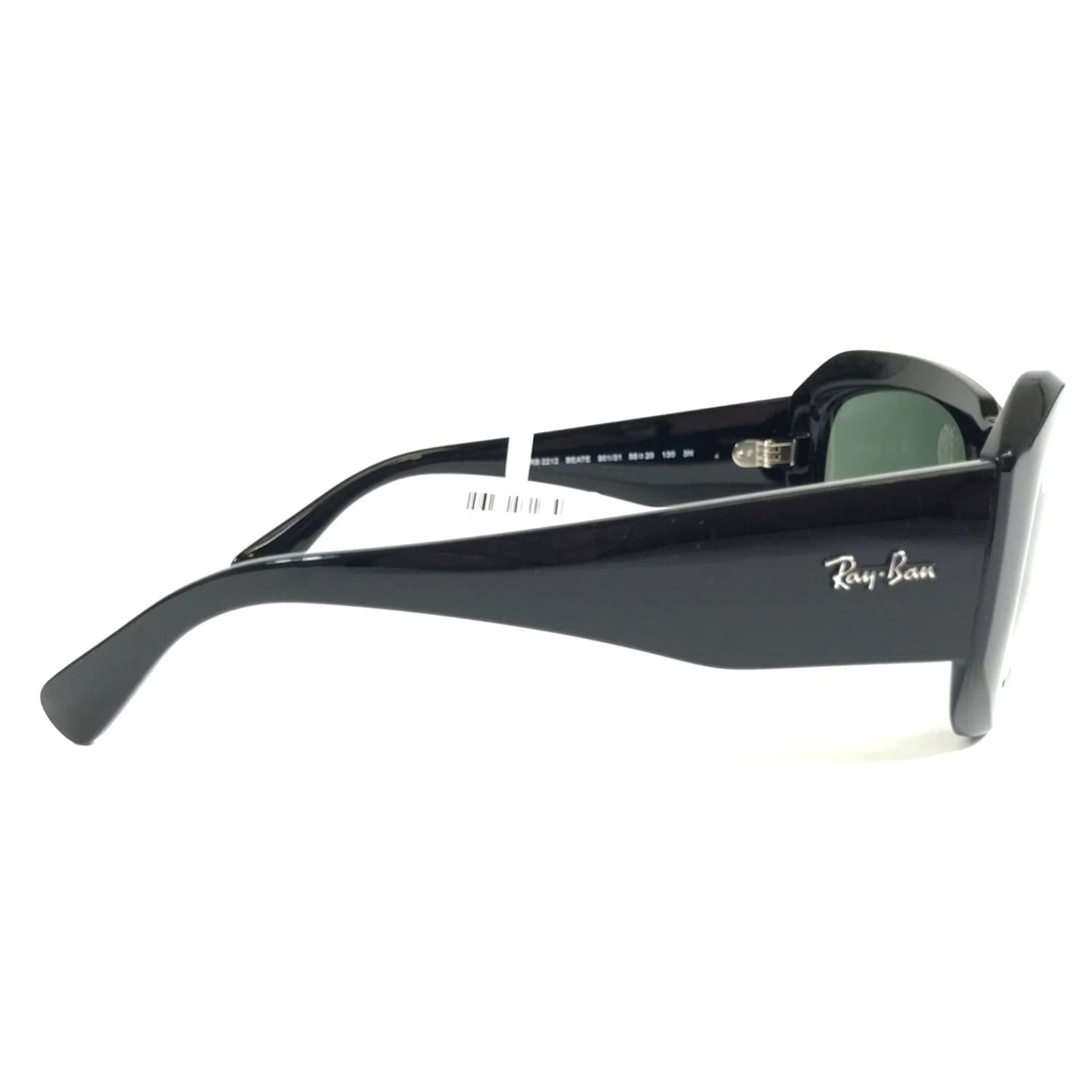 Ray-Ban Sunglasses RB2212 BEATE 901/31 Large Black Wrap Frames with Green Lenses Ray-Ban Sunglasses RB2212 BEATE 901/31 Large Black Wrap  main image 3