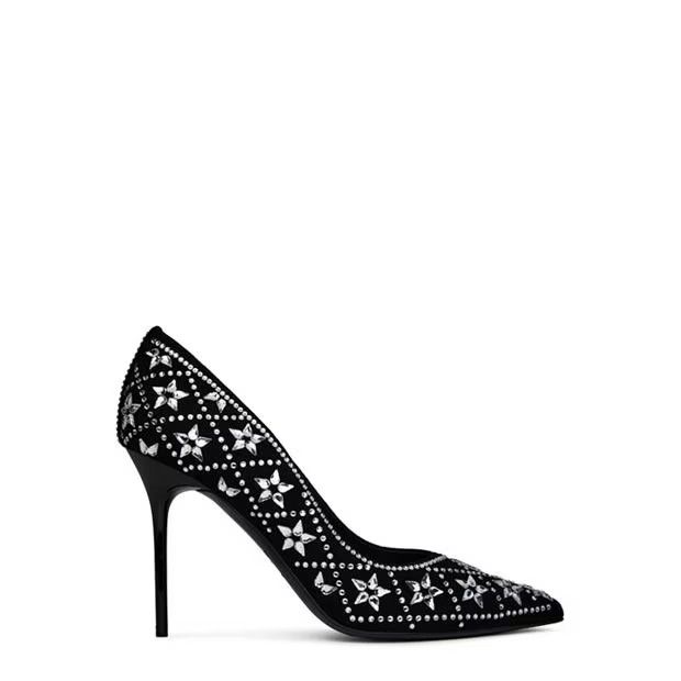Balmain o1g2r1mq0924 Ruby Star Pumps in Noir & Crystal Size US 9 / IT 39 - 1 Thumbnail