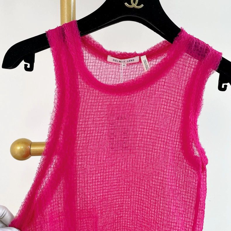 Helmut Lang HELMUT LANG Pink checkered sleeveless top Size XS / US 0-2 / IT 36-38 - 4 Thumbnail