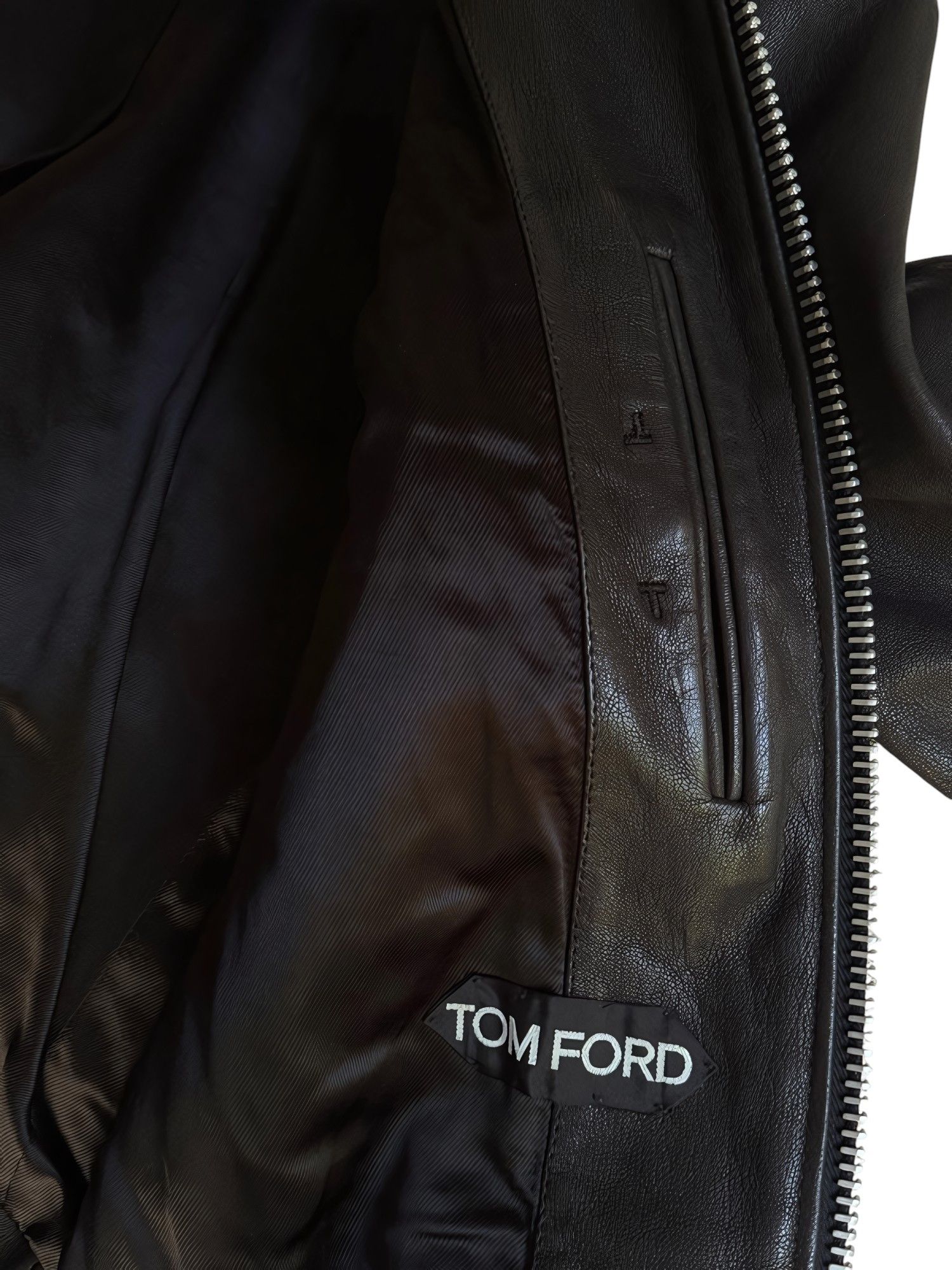 Tom Ford CALFSKIN LEATHER BIKER JACKET Size US M / EU 48-50 / 2 - 5 Thumbnail
