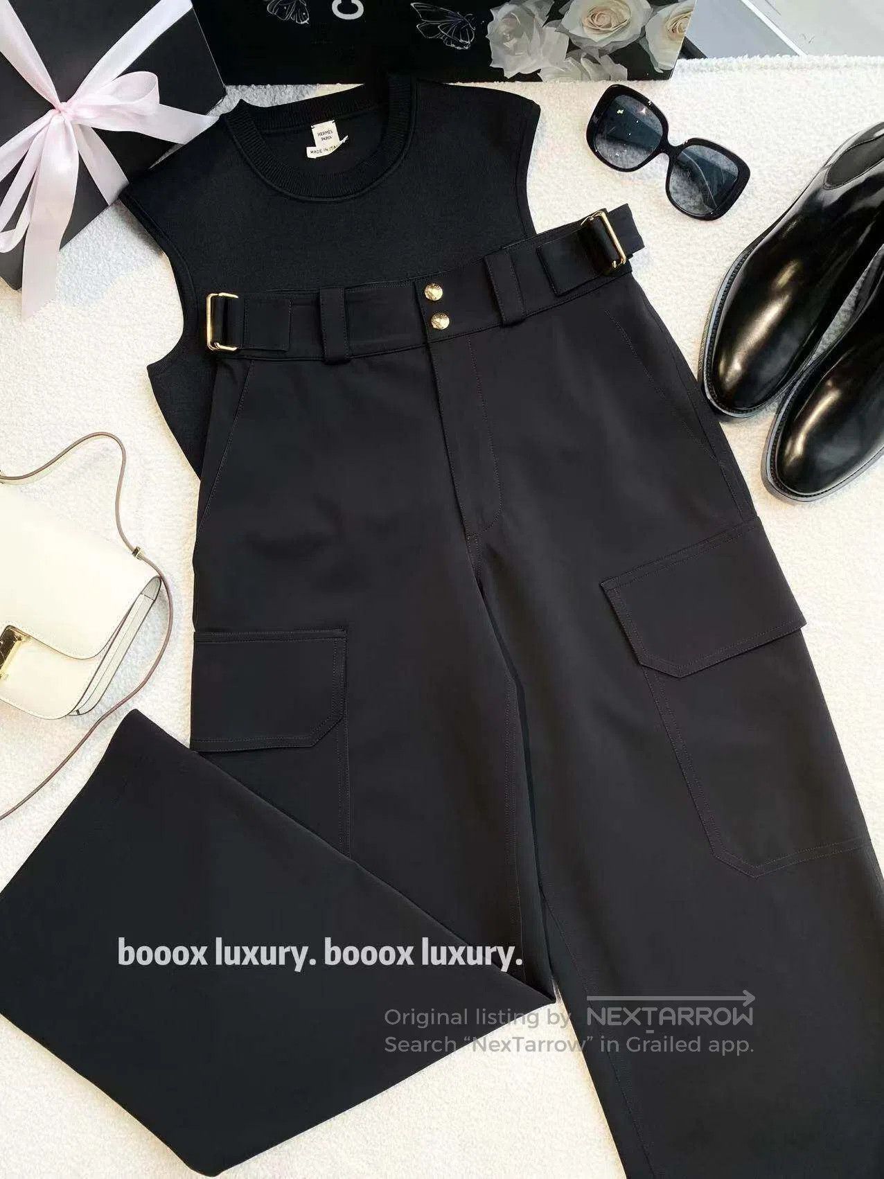 Louis Vuitton Louis Vuitton Black gold-buttoned cargo trousers| Size 42" / US 20 - 1 Thumbnail