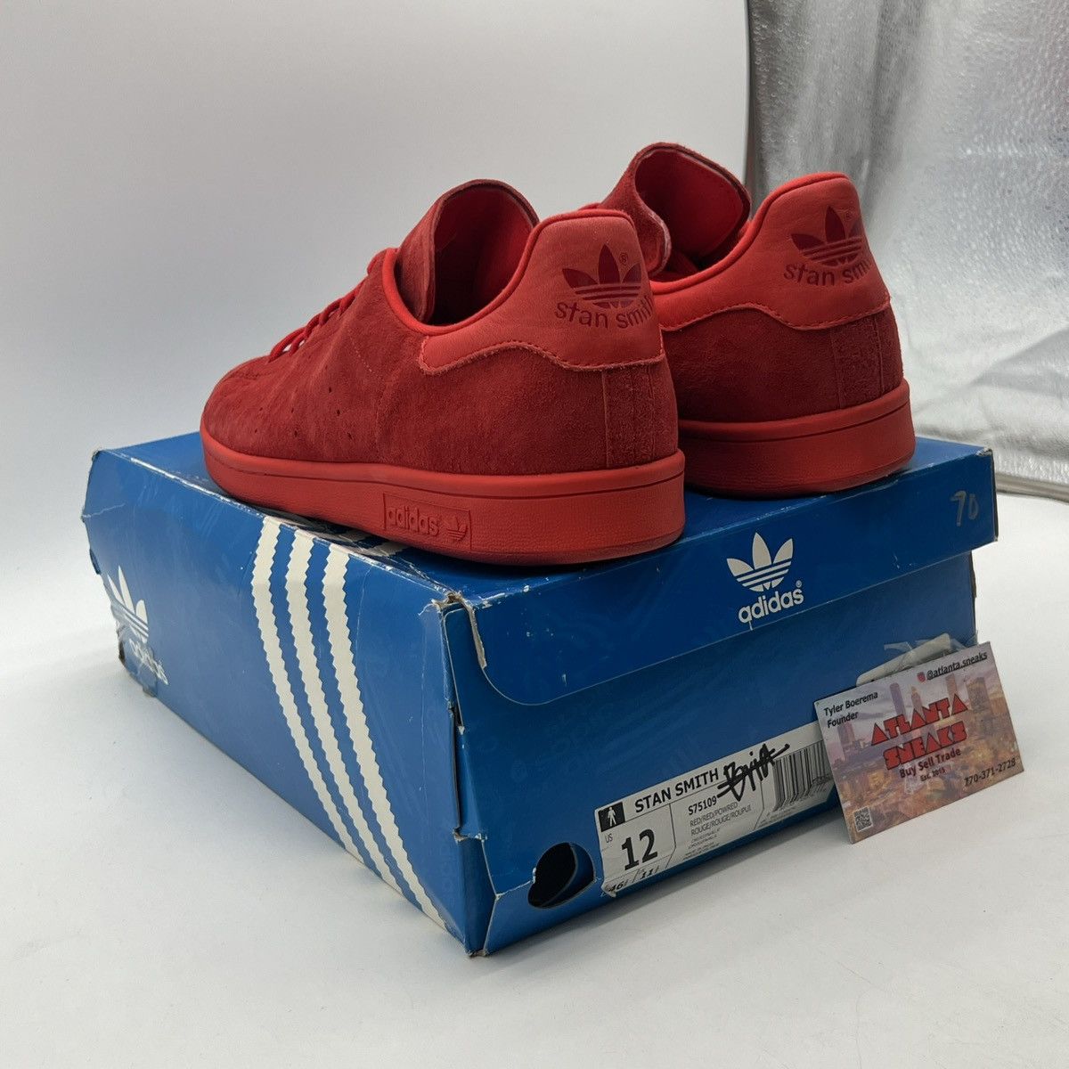 Adidas Stan smith power red Size US 12 / EU 45 - 4 Thumbnail