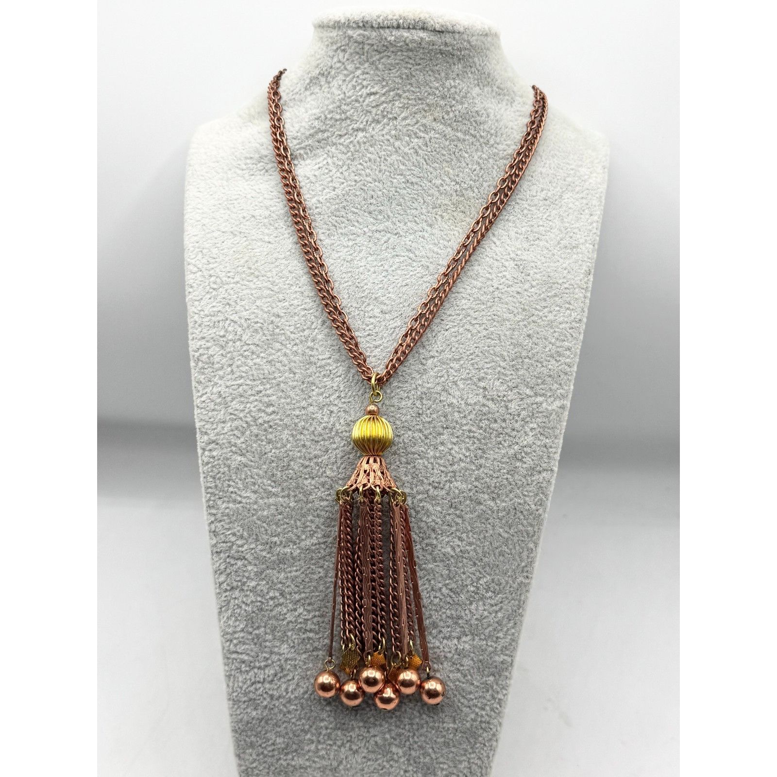 Vintage Vintage copper chain tassel necklace Size ONE SIZE - 2 Thumbnail