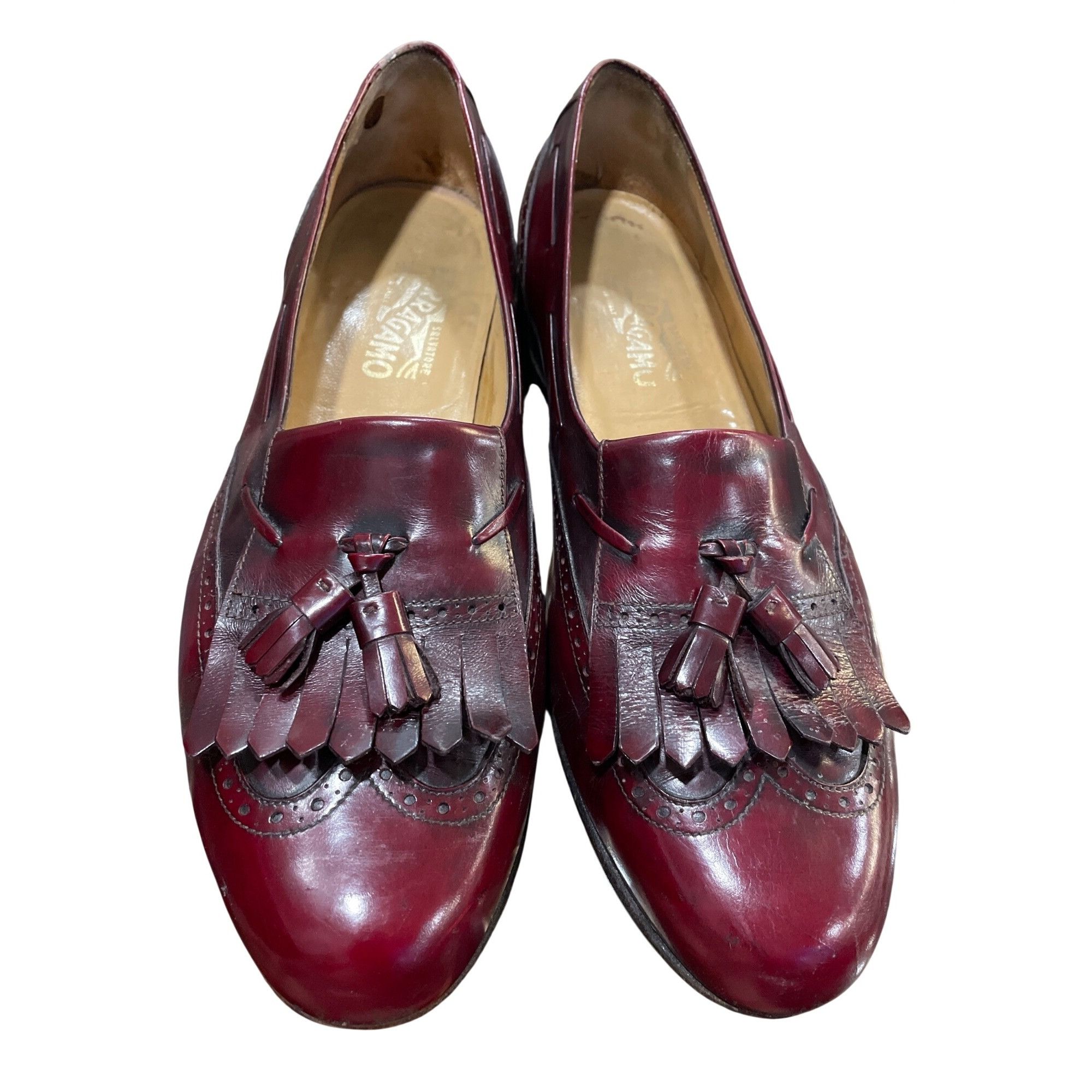 Salvatore Ferragamo Salvatore Ferragamo mens burgandy leather tassled oxford sho Size US 12 / EU 45 - 16 Thumbnail