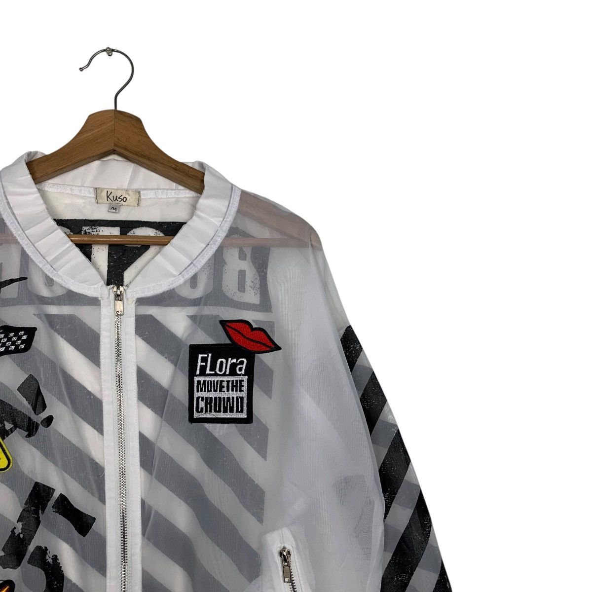 Japanese Brand KUSO Printed Polyester Light Jacket #2766-C125 Size M / US 6-8 / IT 42-44 - 5 Thumbnail