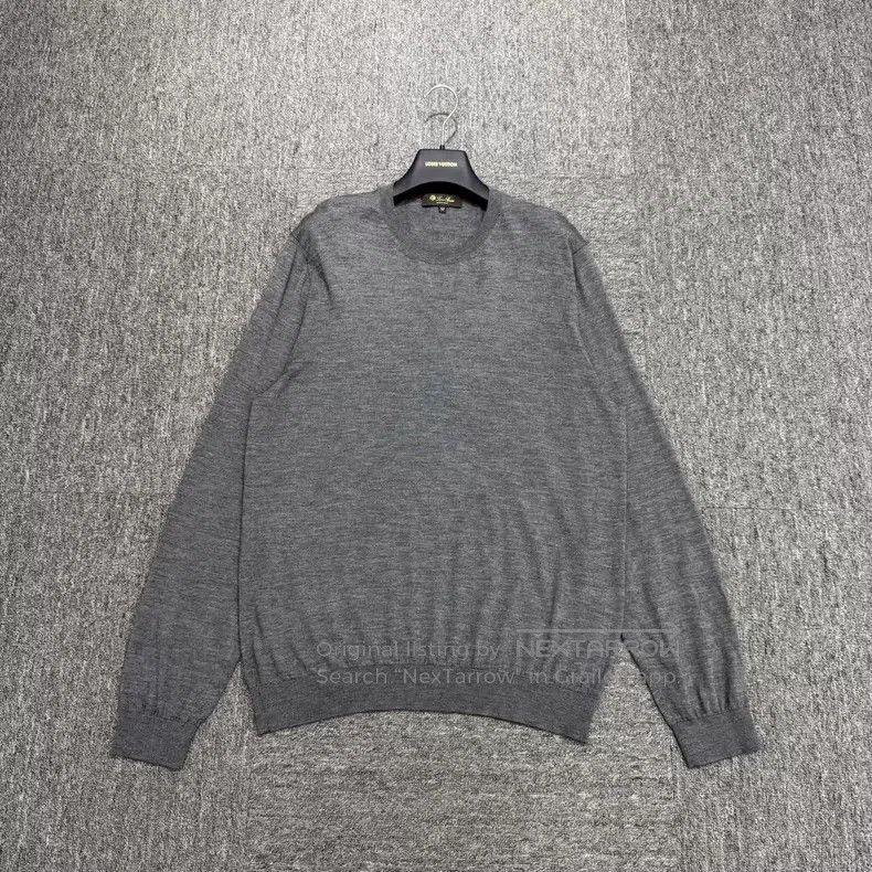 Loro Piana Loro Piana Grey Cotton Wool Knit Long Sleeve Size US L / EU 52-54 / 3 - 1 Thumbnail