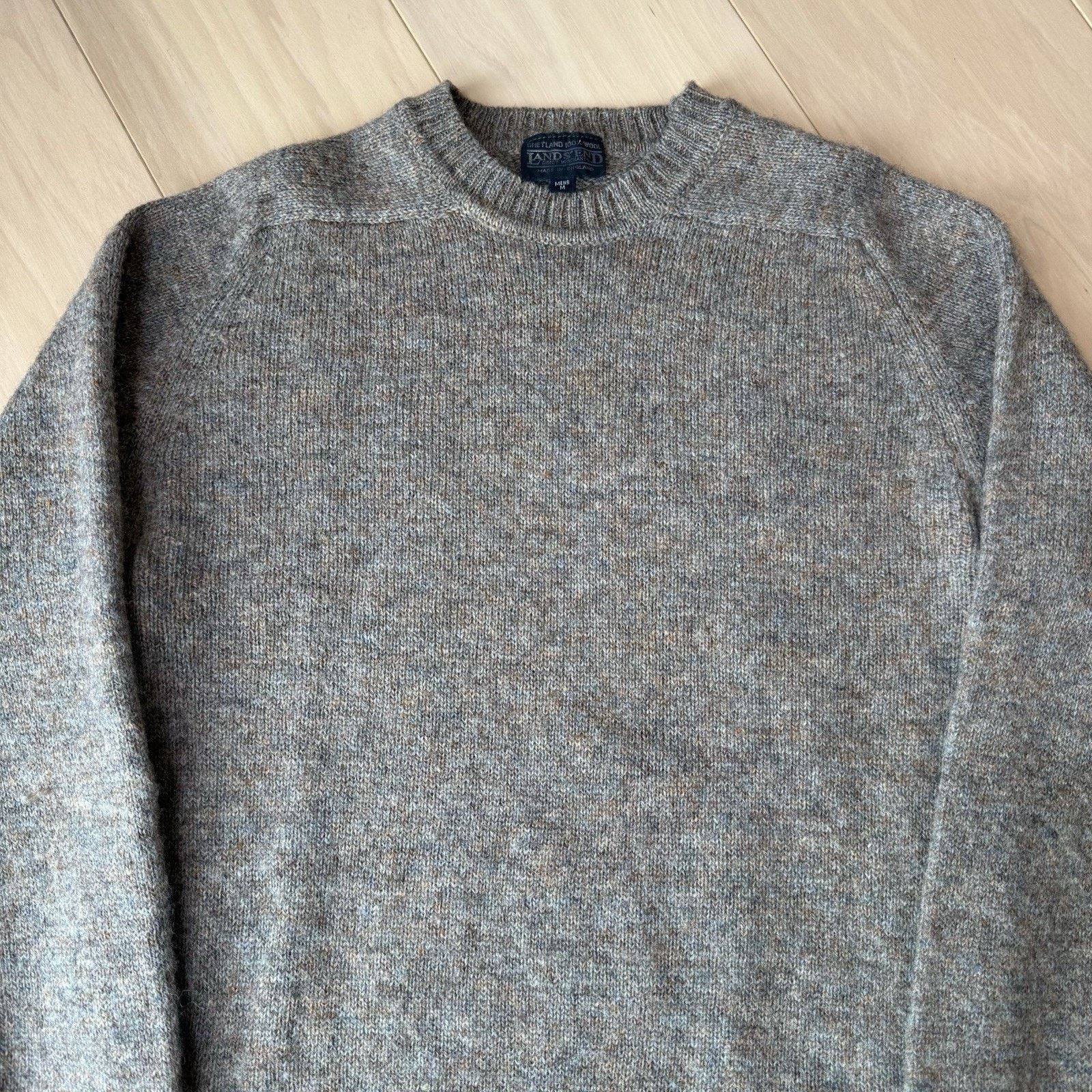 Lands' End Vintage Lands Row Cable Knit Wool Sweater M Brown Shetland Size US M / EU 48-50 / 2 - 4 Thumbnail