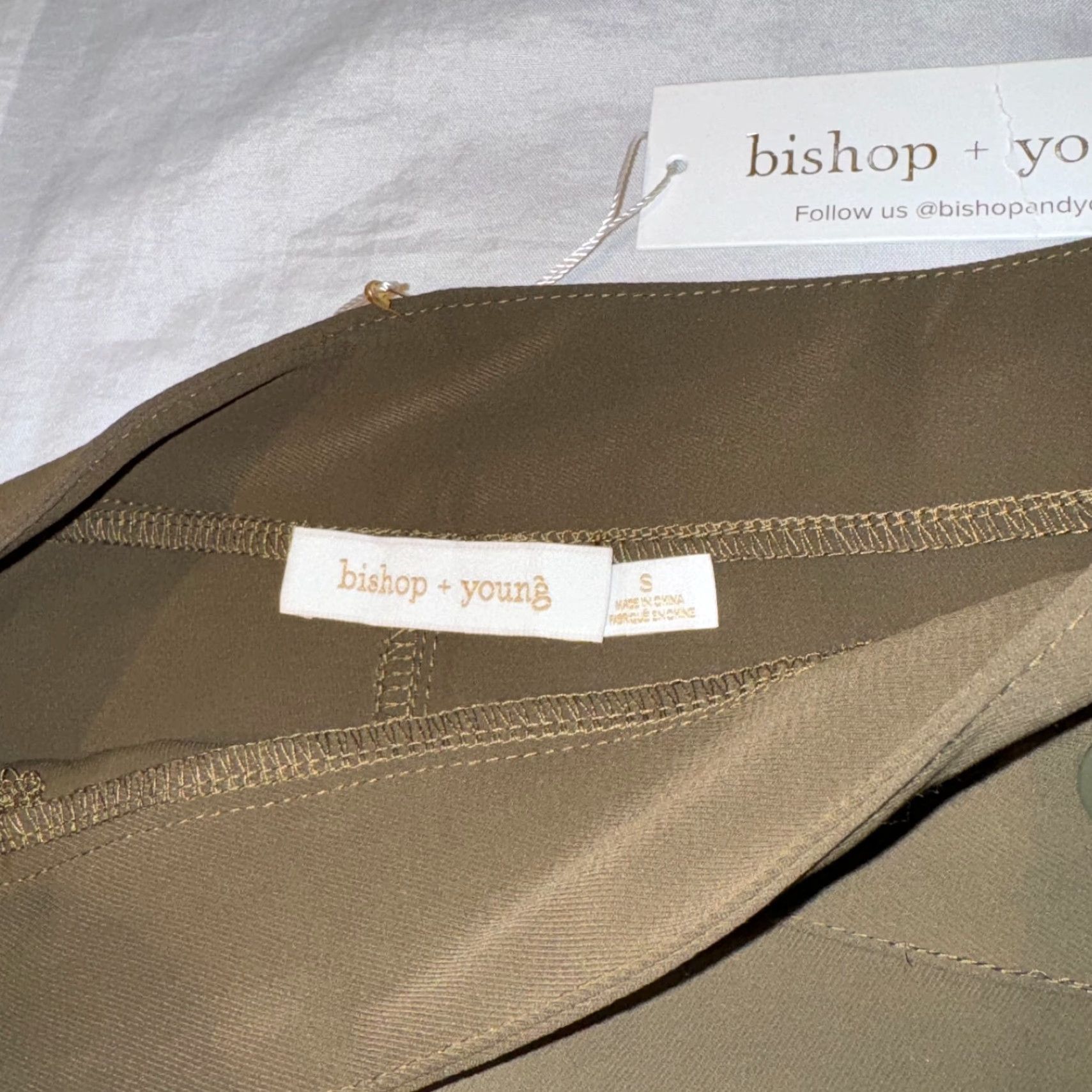 Vintage Bishop + Young Military Skirt Large Army Green Mini Short New with Pockets Denim Polyester Snap Size 36" / US 14 / IT 50 - 2 Thumbnail