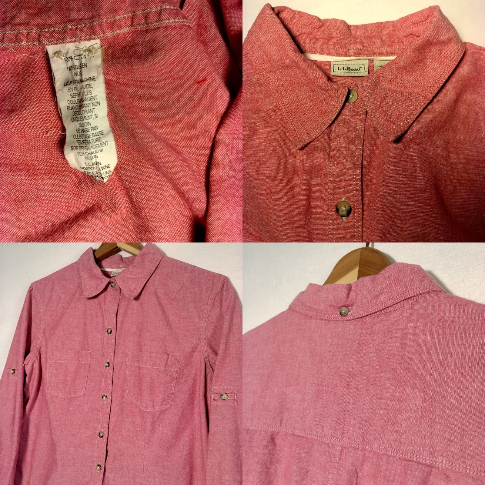 Vintage LL Bean Button-Up Shirt Womens Small Red Roll Tab Long Sleeve Classic OJSW2 Size S / US 4 / IT 40 - 8 Thumbnail
