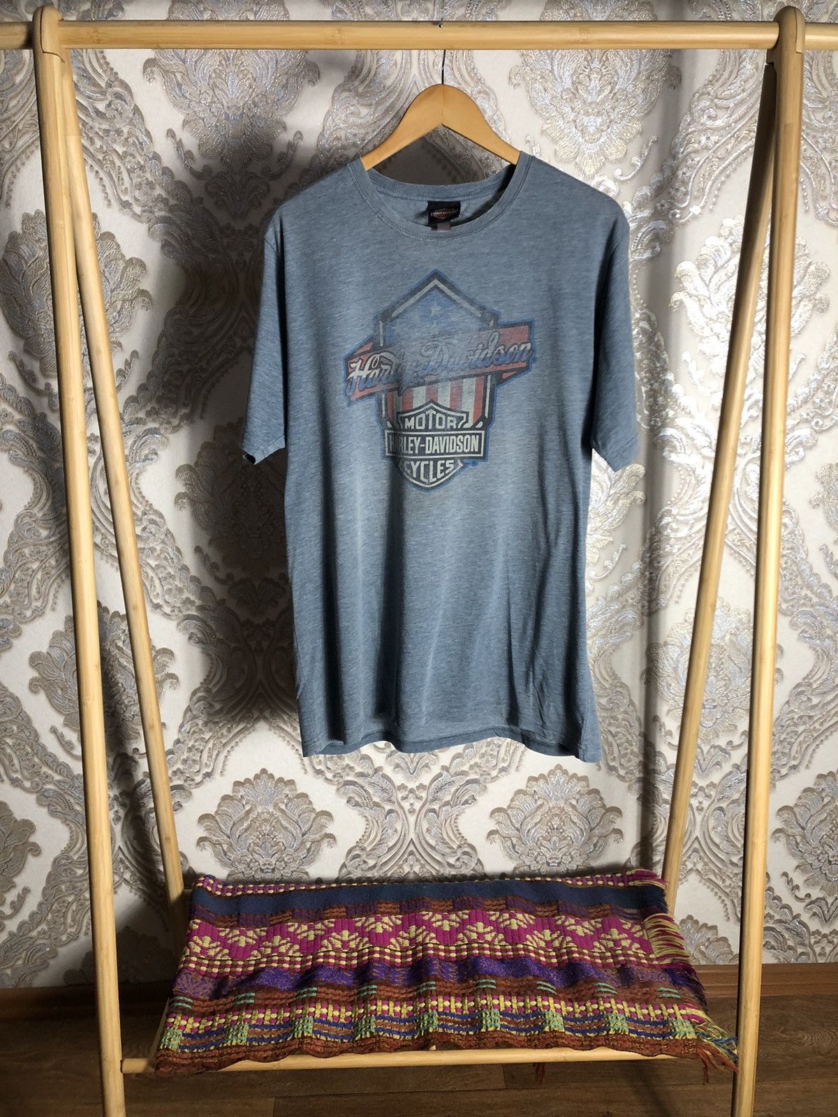 Harley Davidson VERY RARE HARLEY DAVIDSON MOTORCYCLE DOUBLE PRINTED 90s Y2K Size US XL / EU 56 / 4 - 2 Thumbnail