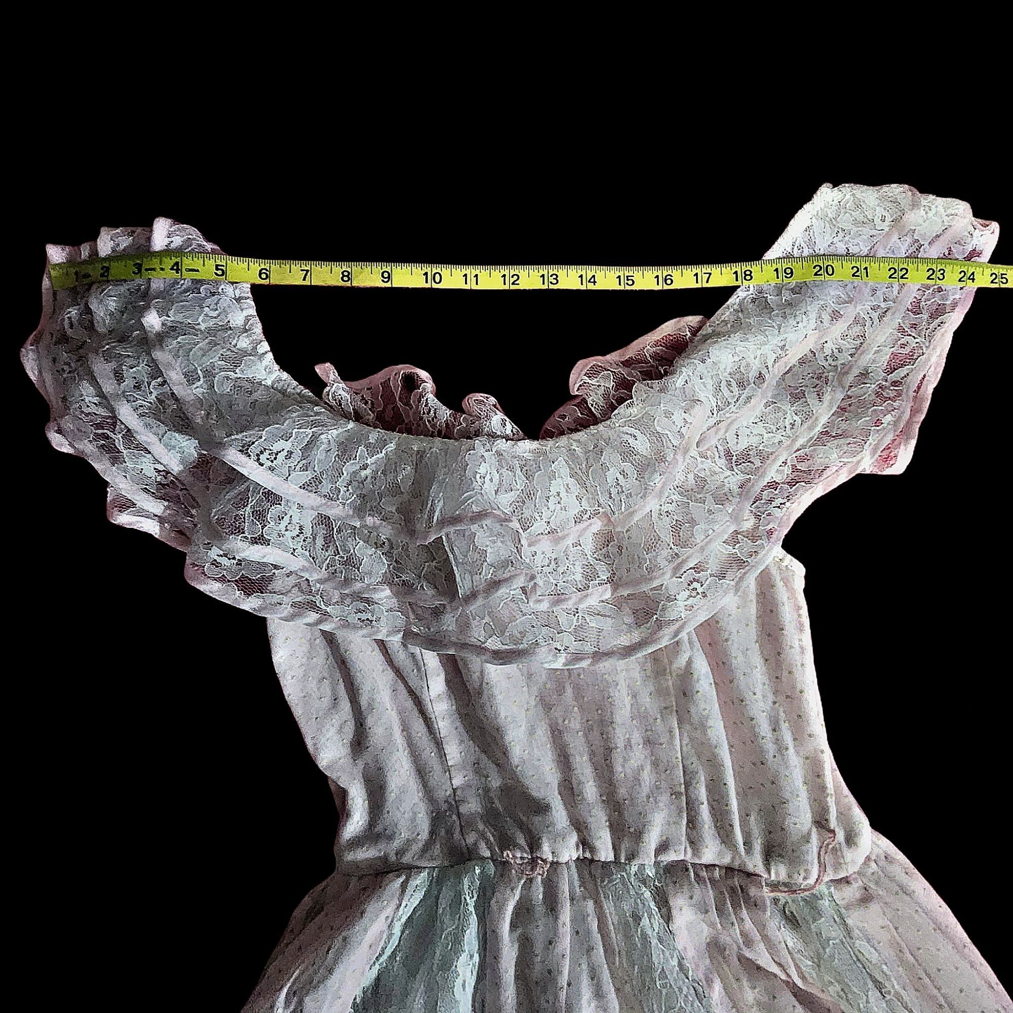 Handmade Vintage Prom Dress Halloween Costume Pink Lace Handmade Prai Size XXS / US 00 / IT 34 - 9 Thumbnail