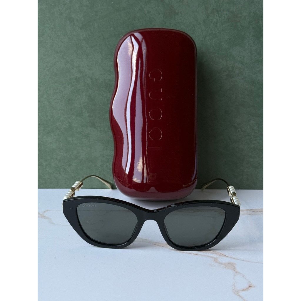 Gucci NEW Gucci GG1968S Black CryPearltal Cat Eye Sunglasses $665 Size ONE SIZE - 2 Thumbnail