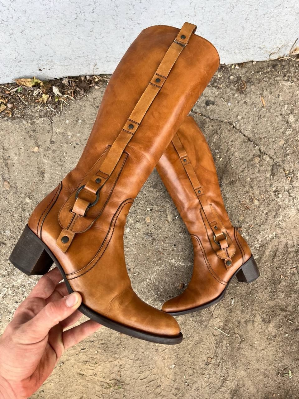 If Six Was Nine × Japanese Brand × Vintage Vintage As 98 Guidi style Leather Faded Biker High Boots Size US 6 / IT 36 - 3 Thumbnail