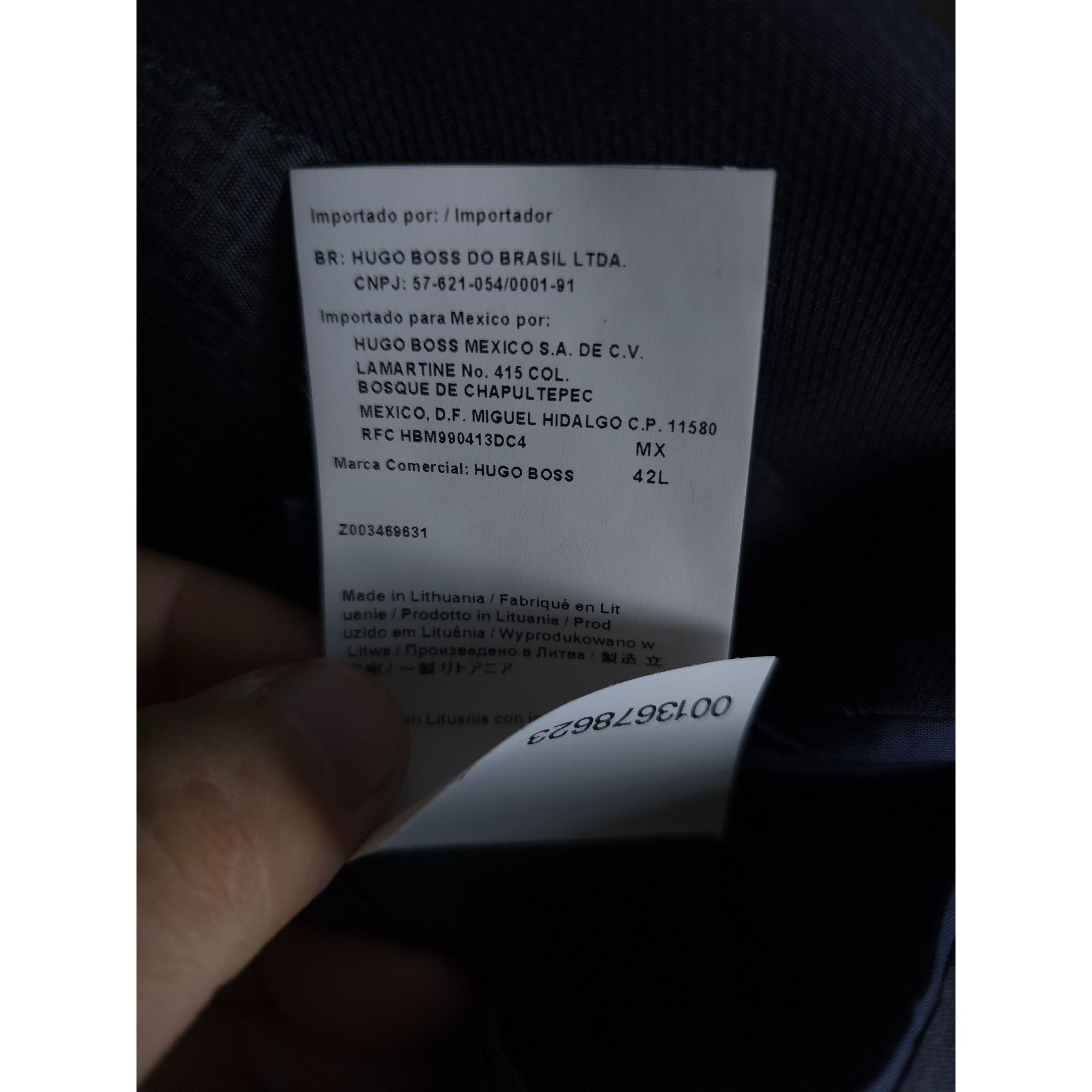Hugo Boss Hugo Boss Navy Mens Wool 2 Button Suit Jacket Size 42L Spell Size 42L - 7 Thumbnail