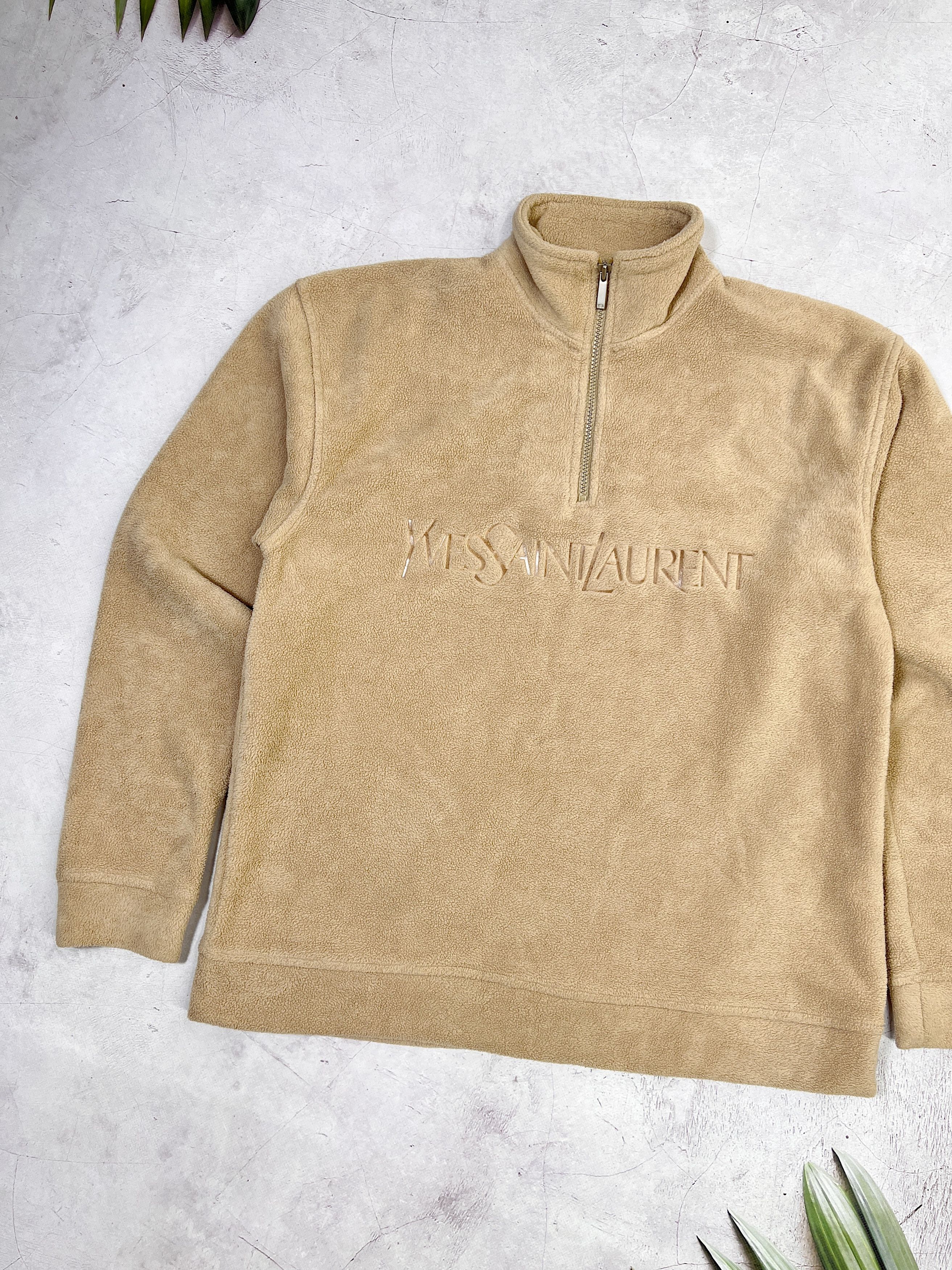 Vintage Vintage Yves Saint Laurent Fleece 1/4 zip Pullover Size US M / EU 48-50 / 2 - 6 Thumbnail