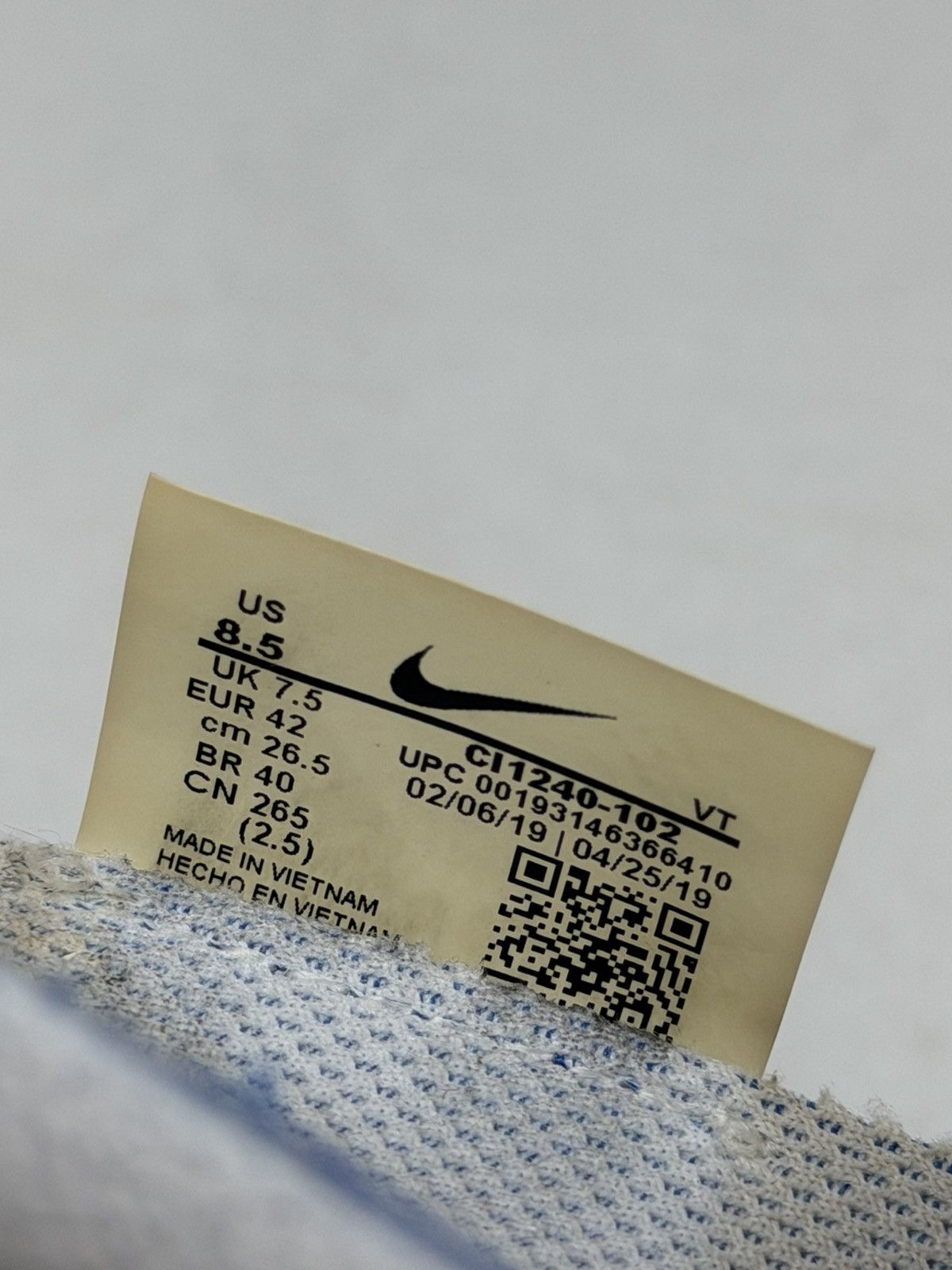 Nike Nike Air VaporMax 19 2019 SE Shoes Wolf Grey/Blue CI1240-102 Size US 8.5 / EU 41-42 - 10 Thumbnail