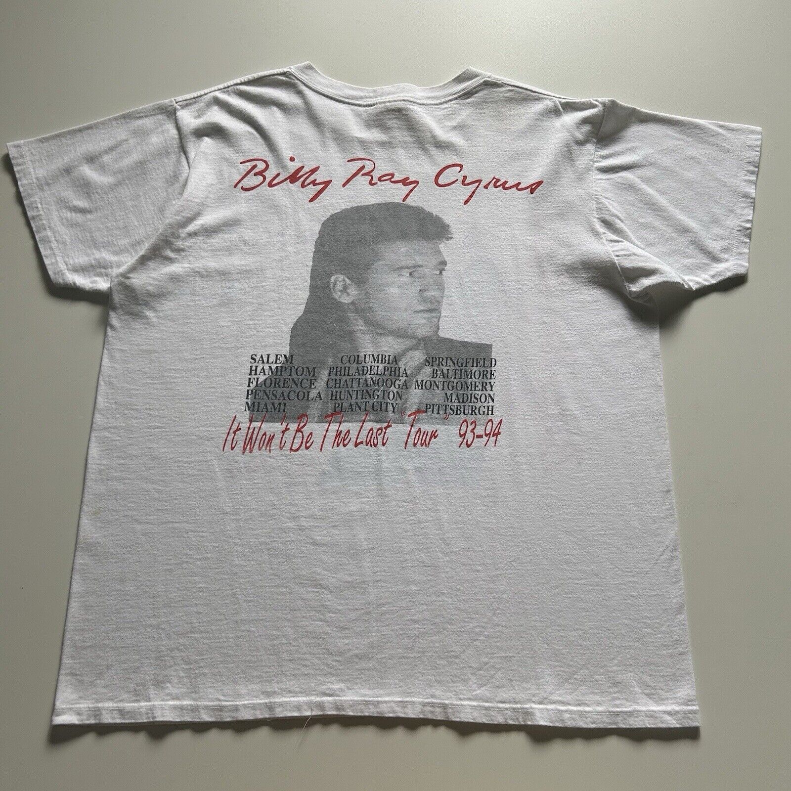 Band Tees Vintage 90s Billy Ray Cyrus T Shirt XL 94-95 Tour Art Rare Size US XL / EU 56 / 4 - 3 Thumbnail