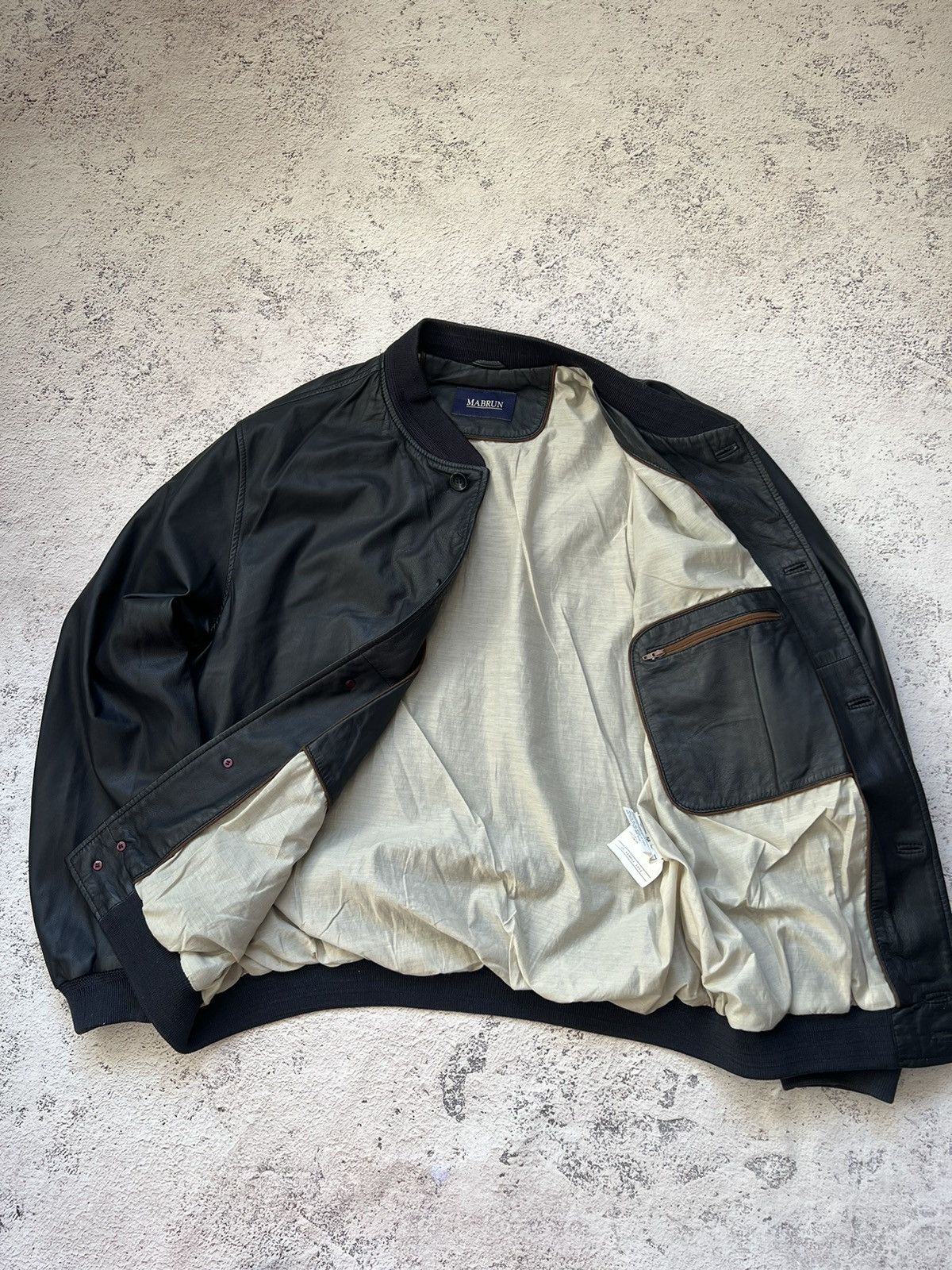 Other MABRUN Luxury Leather Bomber Jacket (MA-1 style) Size US L / EU 52-54 / 3 - 14 Thumbnail