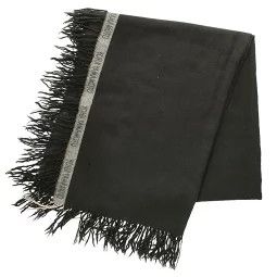 YOHJI YAMAMOTO POUR HOMME logo fringe muffler