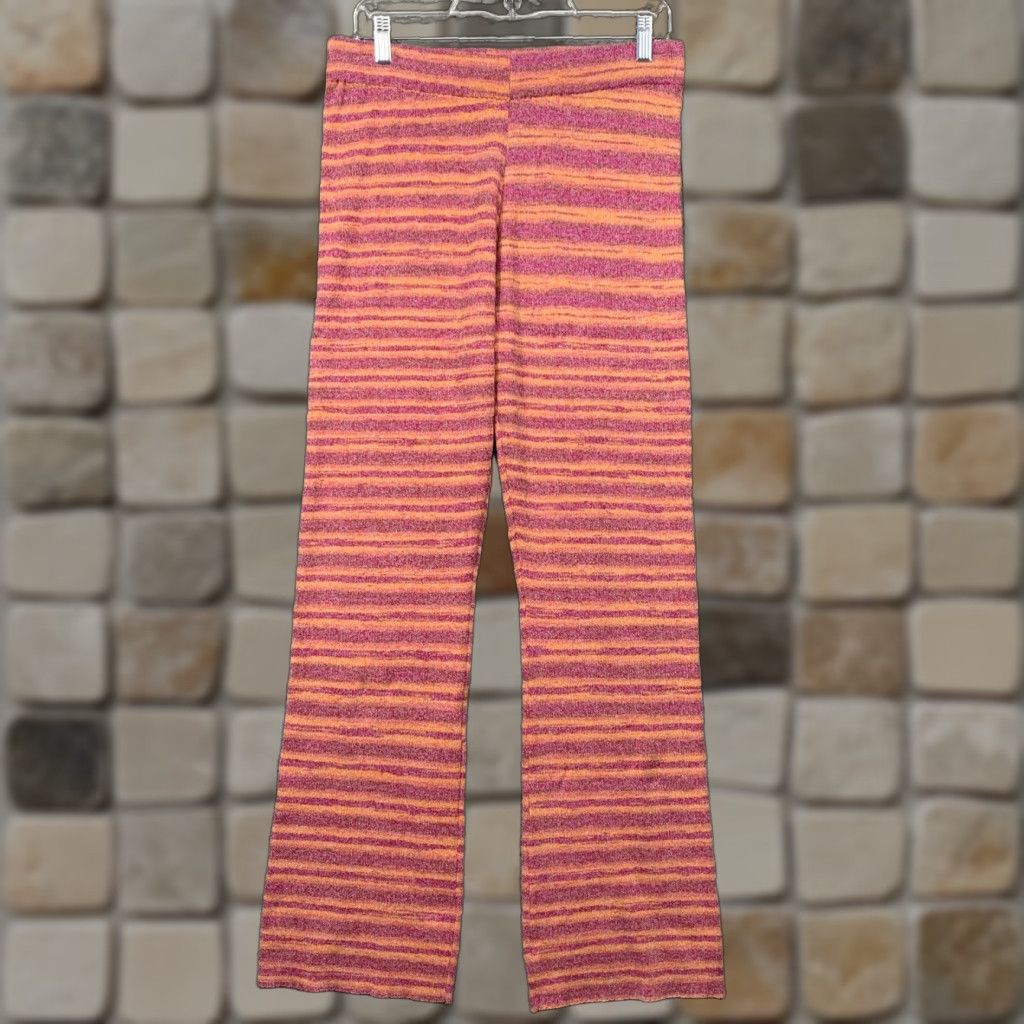 Vintage NEW Wild Fable Misses/Teens Pants XL Stretch Soft Plumb Purple Orange Stripe NWT Size 40" / US 18 - 1 Thumbnail