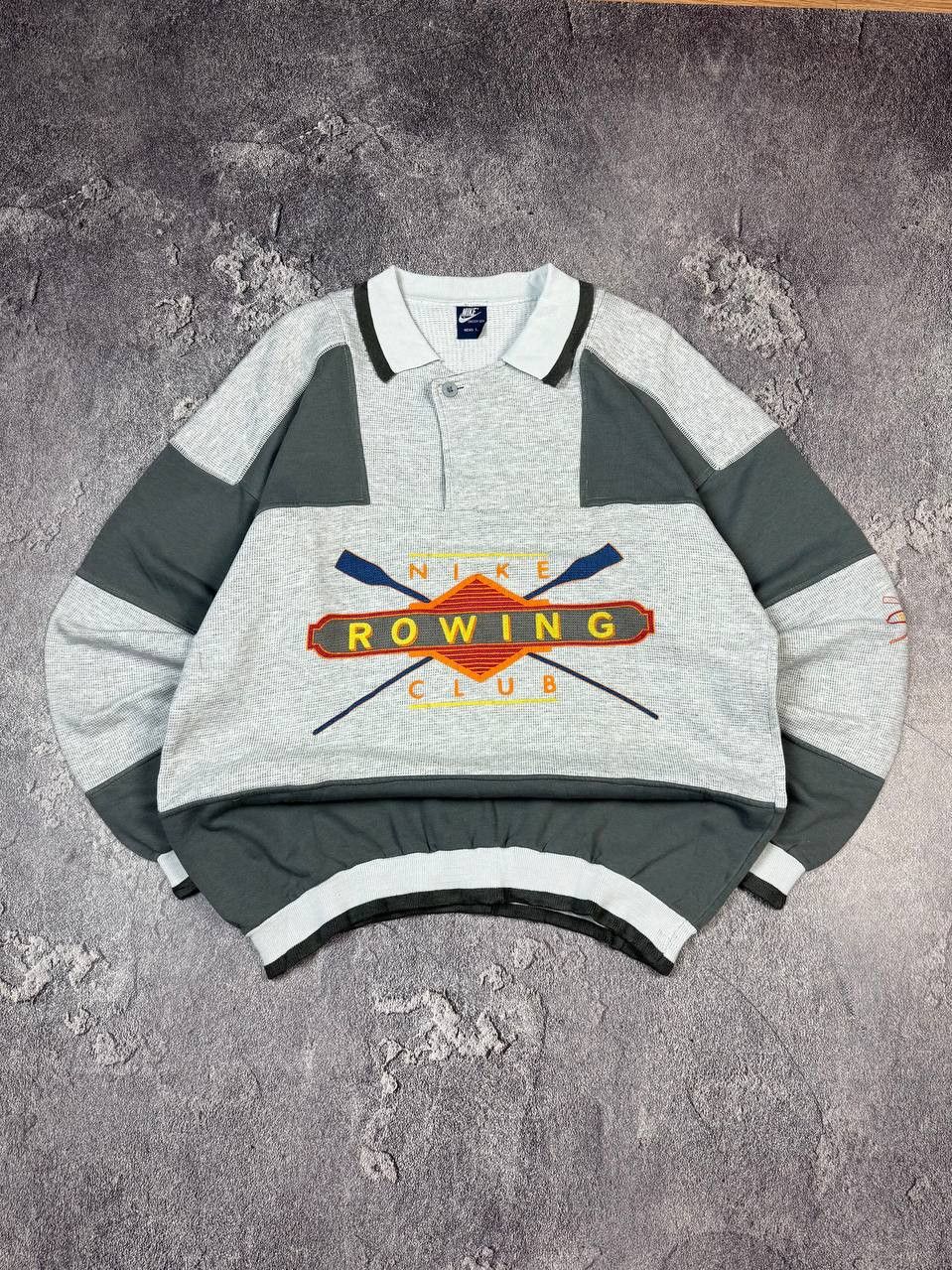 Nike Vintage 80s Nike Rowing Club Grey Sweatshirt Retro Sportwear Size US L / EU 52-54 / 3 - 8 Thumbnail