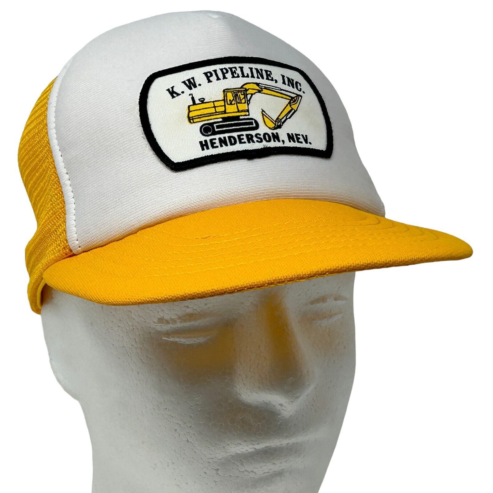 Vintage Vintage 80s KW Pipeline Inc Trucker Hat Baseball Cap Yellow Size ONE SIZE - 10 Thumbnail