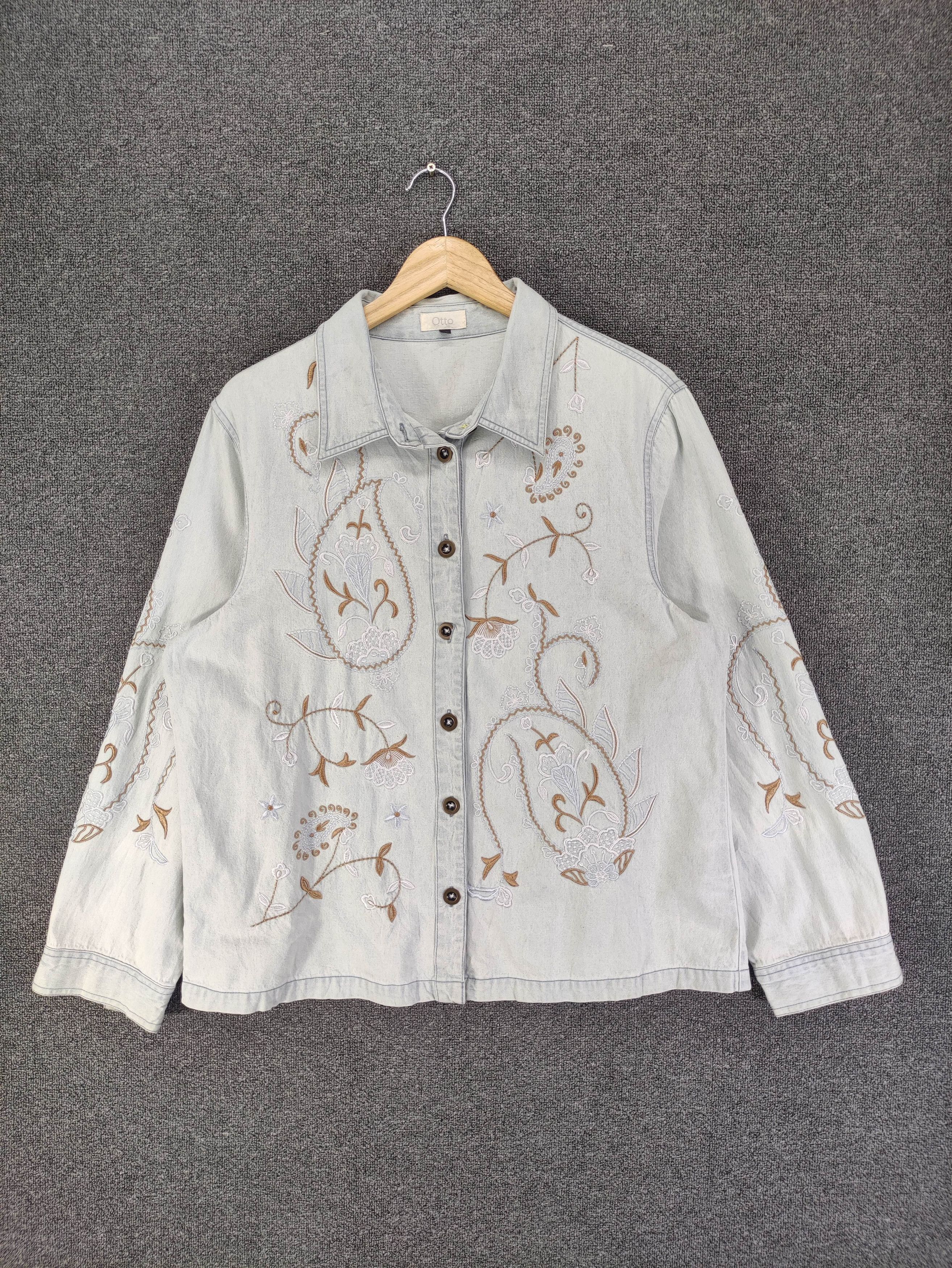 Otto Vintage Otto Embroidered Logo Soft Denim Jacket Size M / US 6-8 / IT 42-44 - 1 Thumbnail