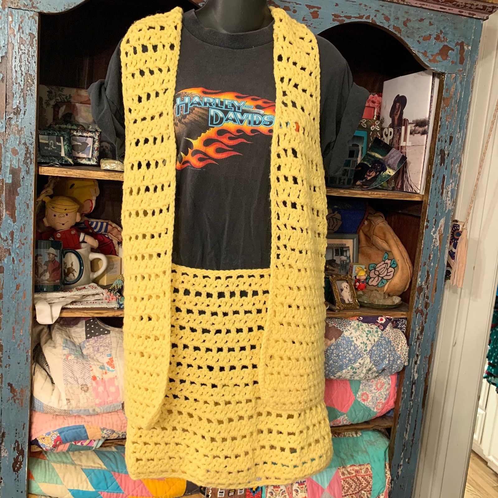 Vintage VINTAGE HANDMADE CROCHET MINISKIRT & VEST SET 60's 70's BOHO Size M / US 6-8 / IT 42-44 - 1 Thumbnail