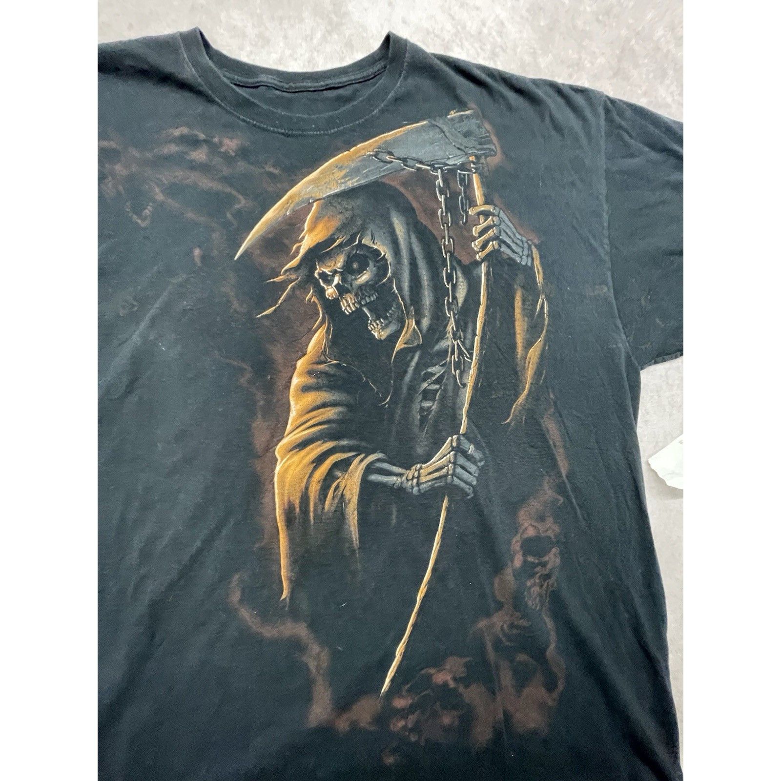 Other Vintage Y2K Grim Reaper Death Scythe Black Graphic T-Shirt M Size US S / EU 44-46 / 1 - 2 Thumbnail