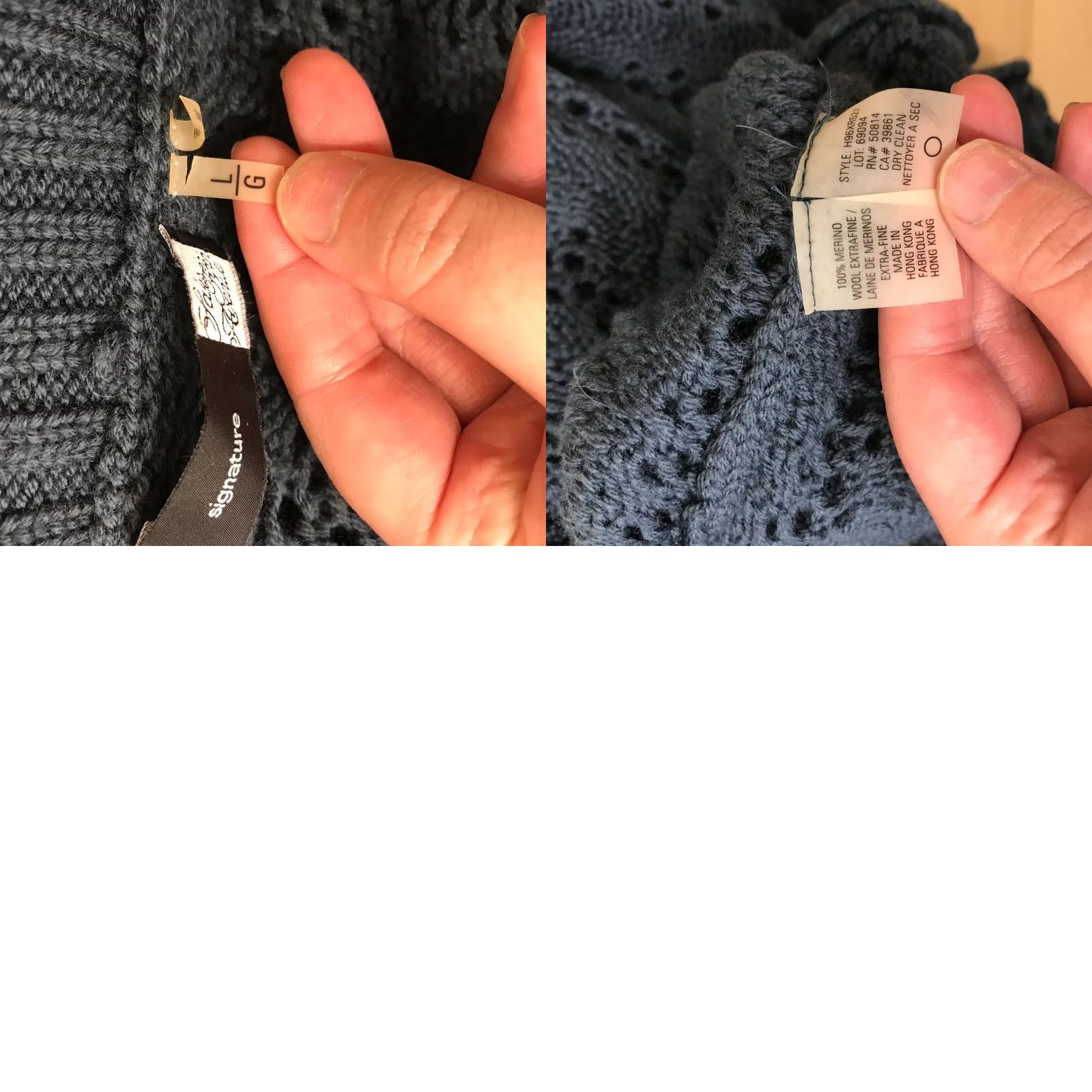 Saks Fifth Avenue SIGNATURE SAKS FIFTH AVENUE - WOMEN’S LARGE KNIT CARDIGAN, GRAY, COLLARED, 24 IN PIT TO PITCH, 21 IN SHOULDER TO HEM Size L / US 10 / IT 46 - 8 Thumbnail
