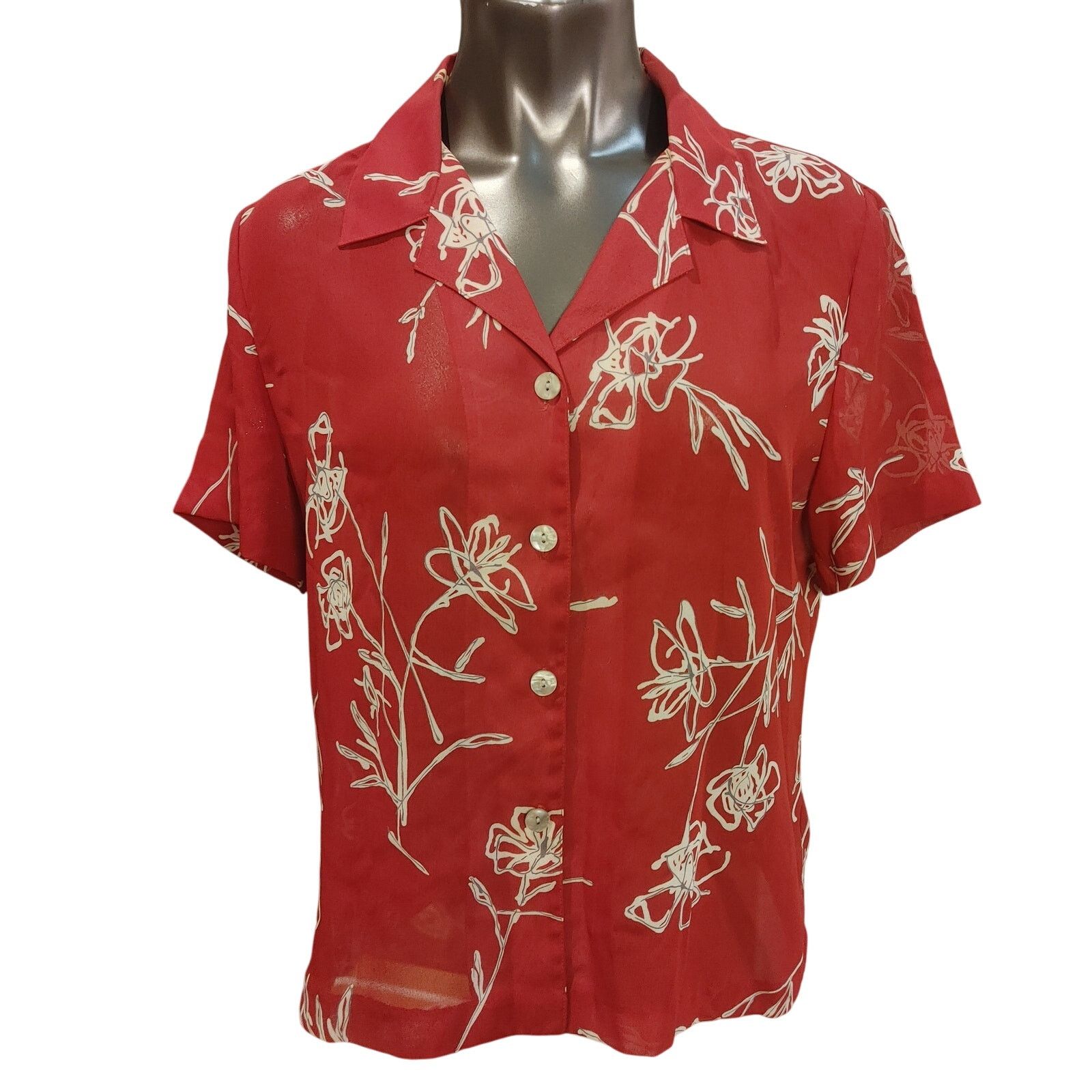 Other Requirements Men's L Red/White Hawaiian Polo Shirt Size US L / EU 52-54 / 3 - 1 Thumbnail