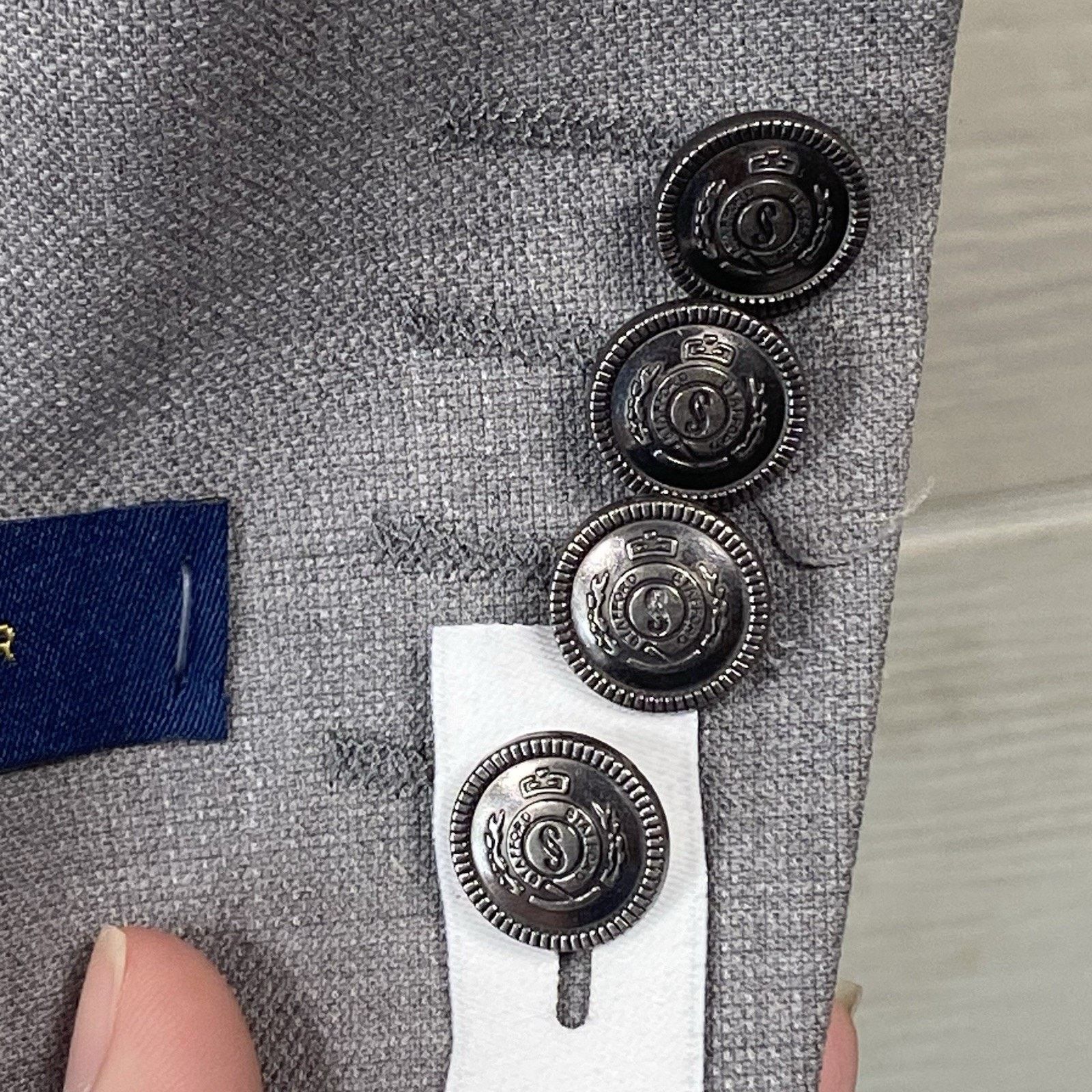 Stafford Stafford Hopsack Blazer Men's 42R Classic Fit Wool Gray Size 42R - 4 Thumbnail