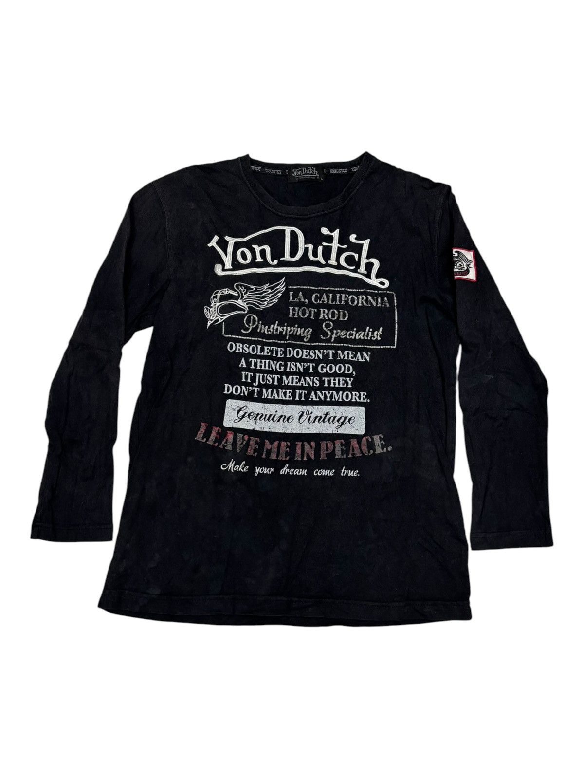 Von Dutch 🖤Von Dutch Leave Me In Peace Longsleeve Shirt Size US S / EU 44-46 / 1 - 1 Thumbnail