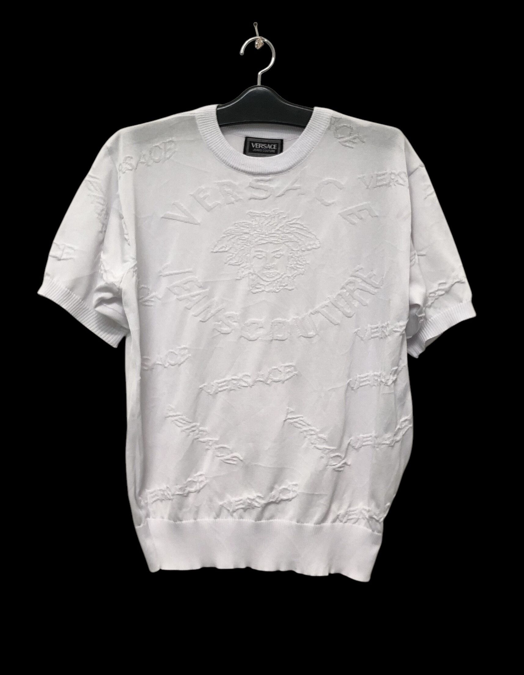 Vintage 90s Versace Art Medusa Knit Tshirt