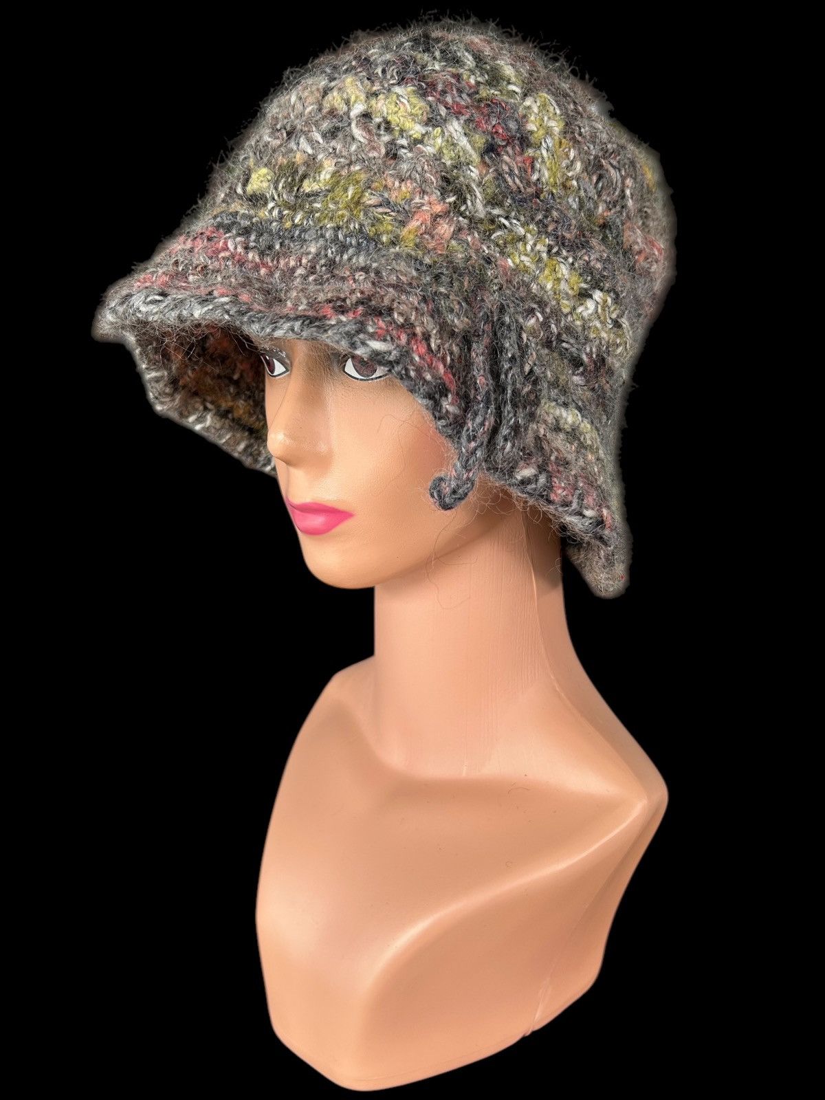 Japanese Brand × Kapital × Vintage Crochet Knitted Handmade Hairy Fur Bucket Hats Size ONE SIZE - 1 Thumbnail
