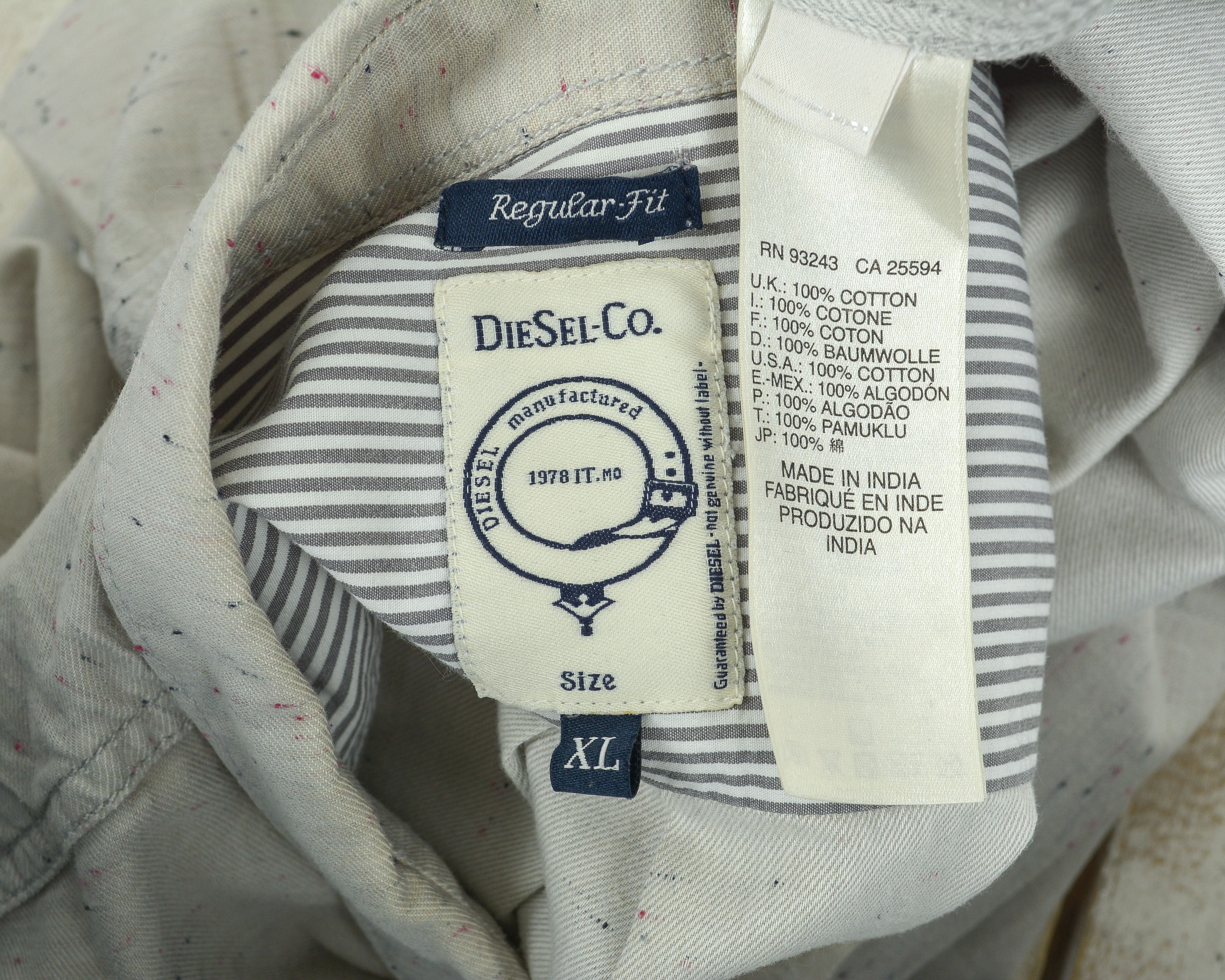 Diesel Regular Fit Button Up Shirt Long Sleeve Cotton Oxford Casual Size US XL / EU 56 / 4 - 6 Thumbnail