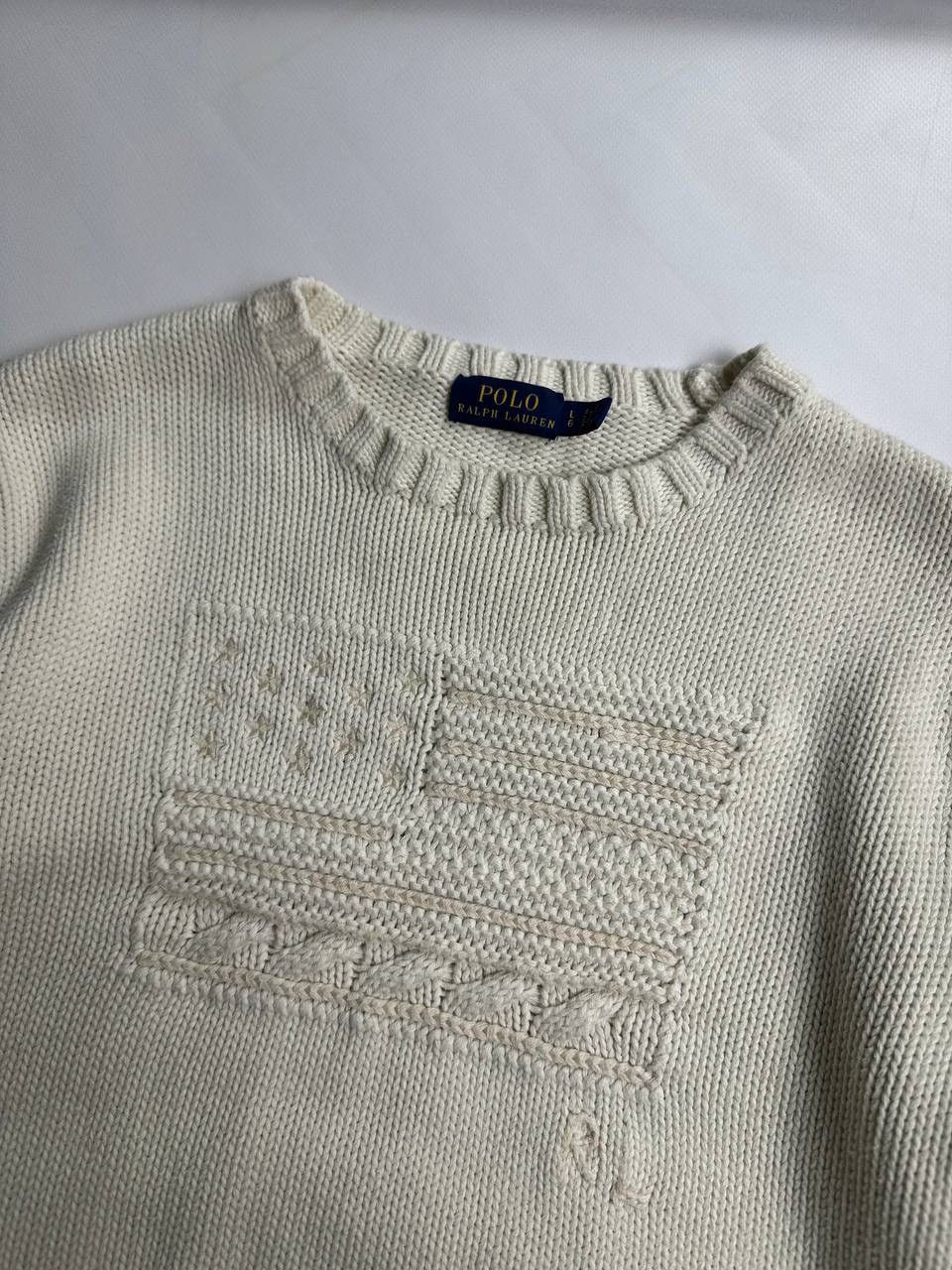 Polo Ralph Lauren Polo Ralph Lauren Cable Knite American Flag Sweater Size S / US 4 / IT 40 - 4 Thumbnail