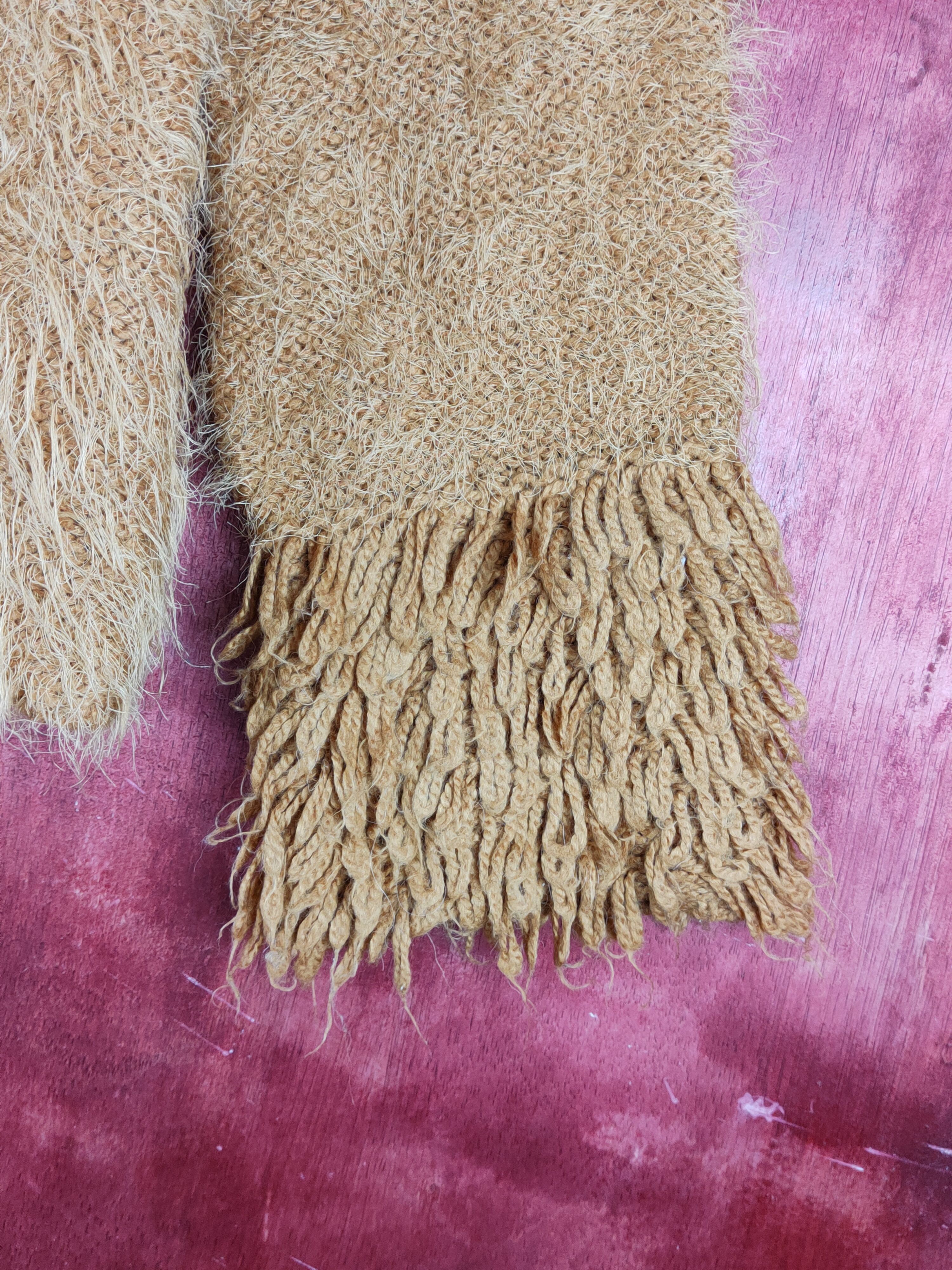 GU GU Brown Shag Shaggy Fur Mohair Knitwear #S1268 Size S / US 4 / IT 40 - 6 Thumbnail