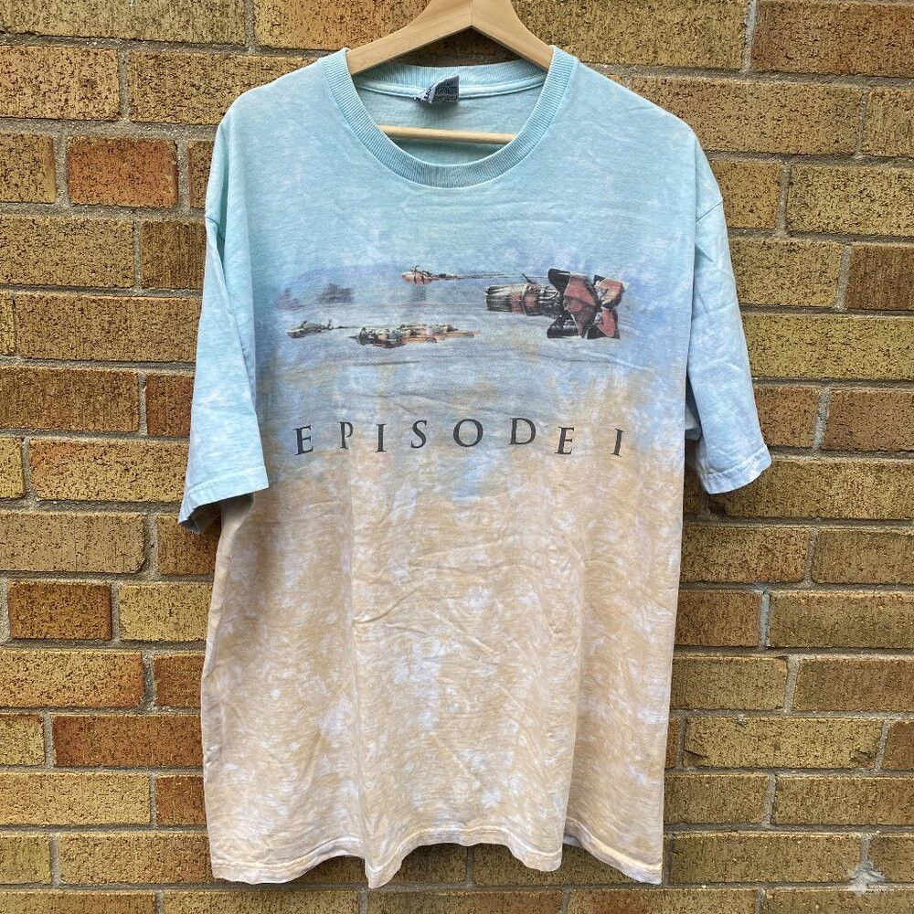 Liquid Blue × Star Wars × Vintage Vintage 90s Liquid Blue Star Wars Episode 1 Movie Promo Shi Size US XL / EU 56 / 4 - 1 Thumbnail