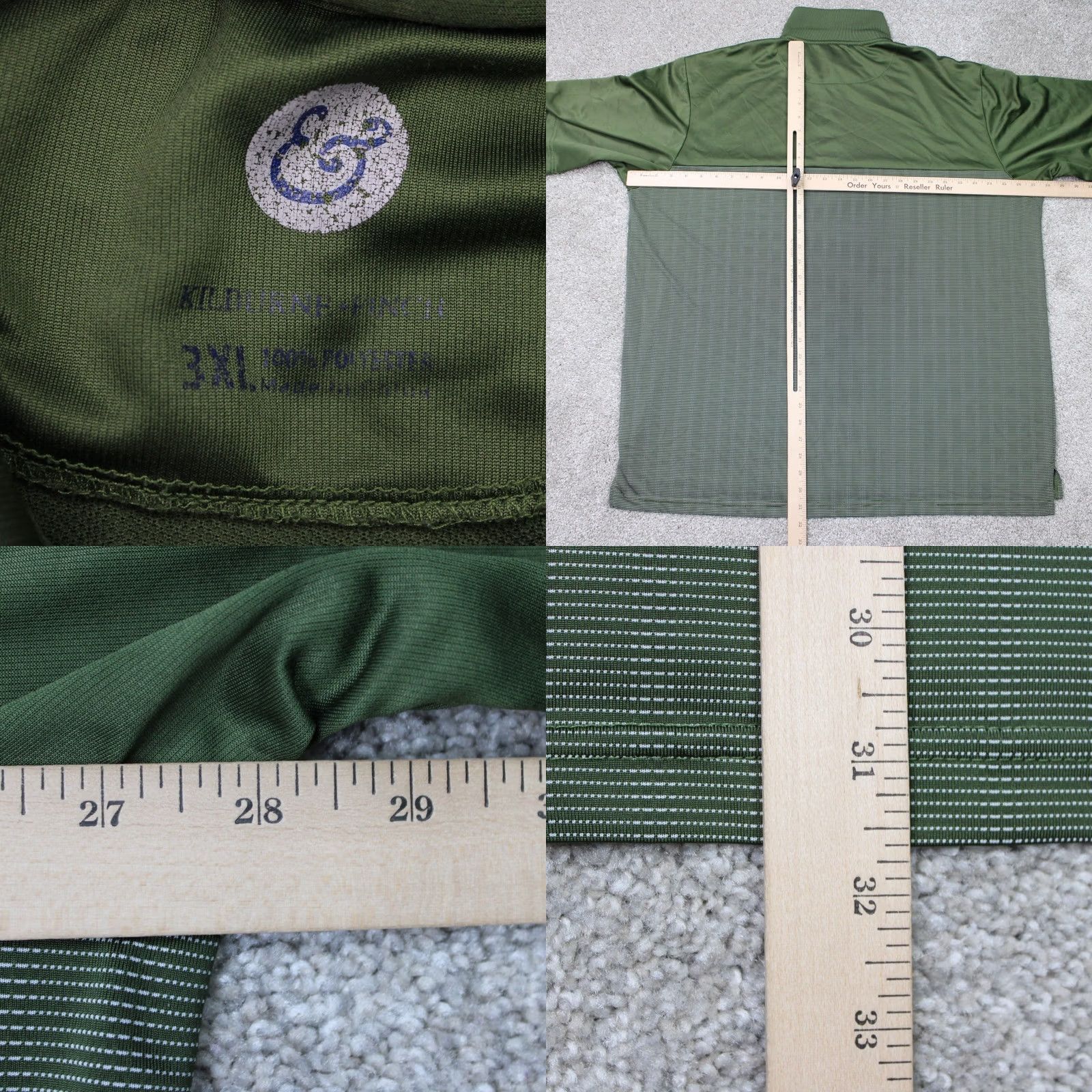 Vintage Kilburne & Finch Polo Shirt Mens 3XL XXXL Green 100% Polyester Short Sleeve Polo Shirt Mens Green 3XL XXXL Size US XXL / EU 58 / 5 - 8 Thumbnail