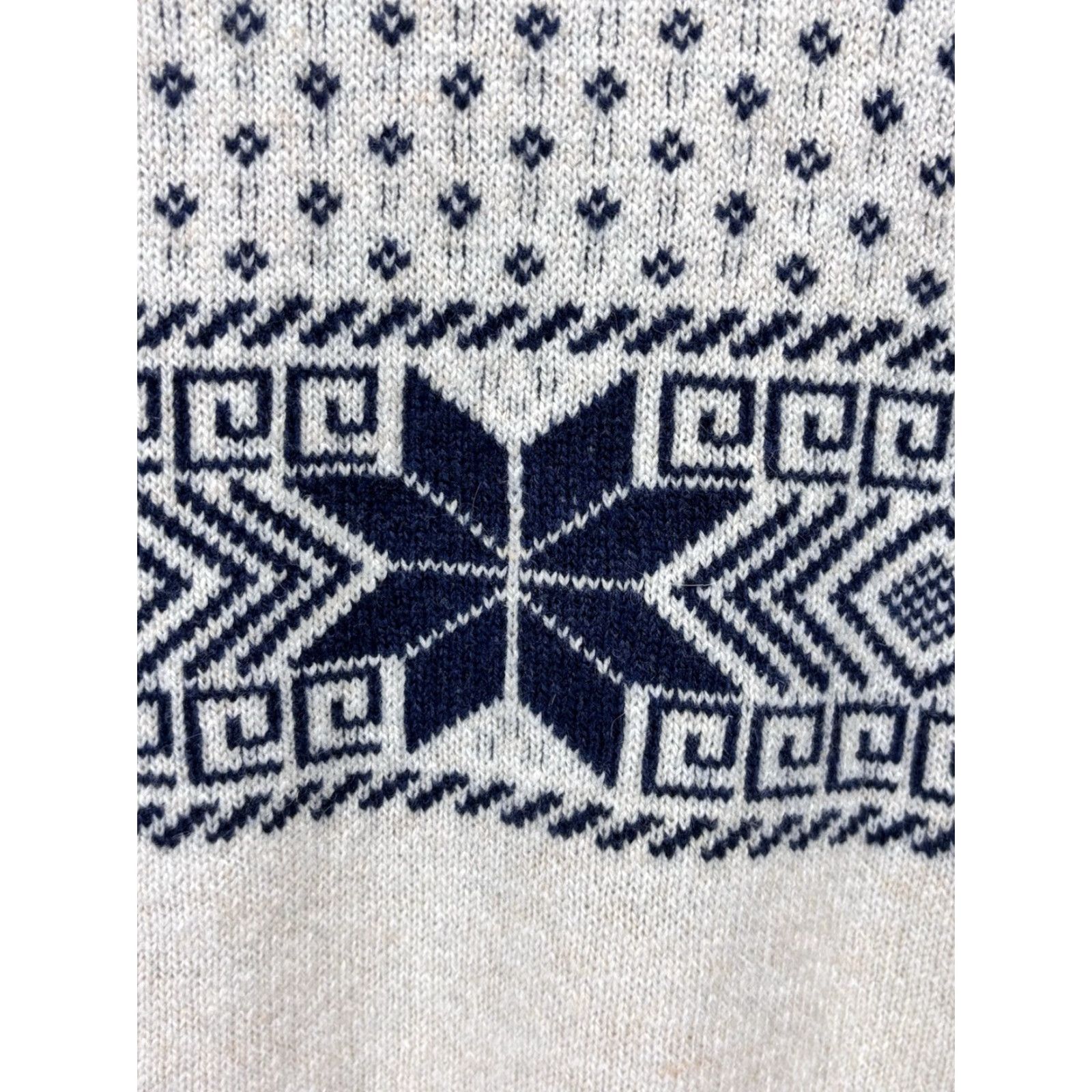 Croft & Barrow VINTAGE Croft & Barrow Lambswool Blend Sweater X-Large Ivory Fair Isle Pullover Mens Ski Size US XL / EU 56 / 4 - 4 Thumbnail