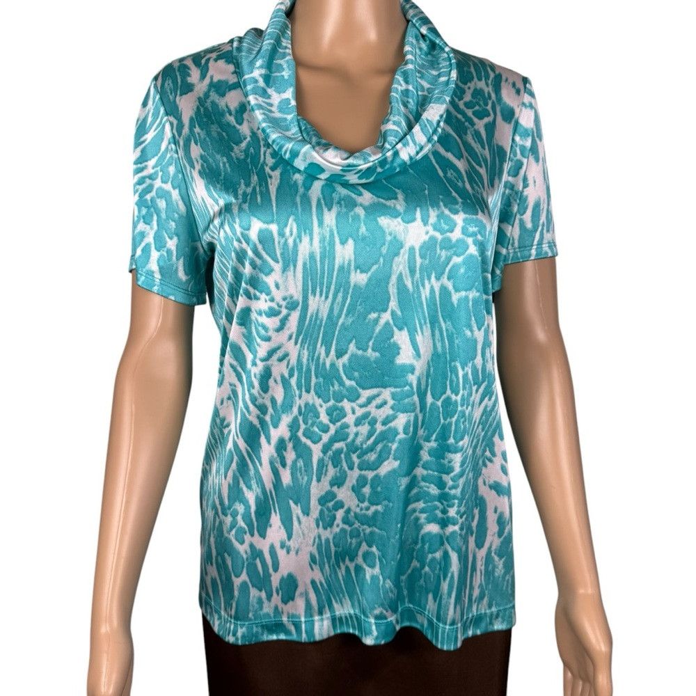 Other New Susan Graver Tie Dye Liquid Knit Cowl Neck Short Sleeve Size S / US 4 / IT 40 - 1 Thumbnail