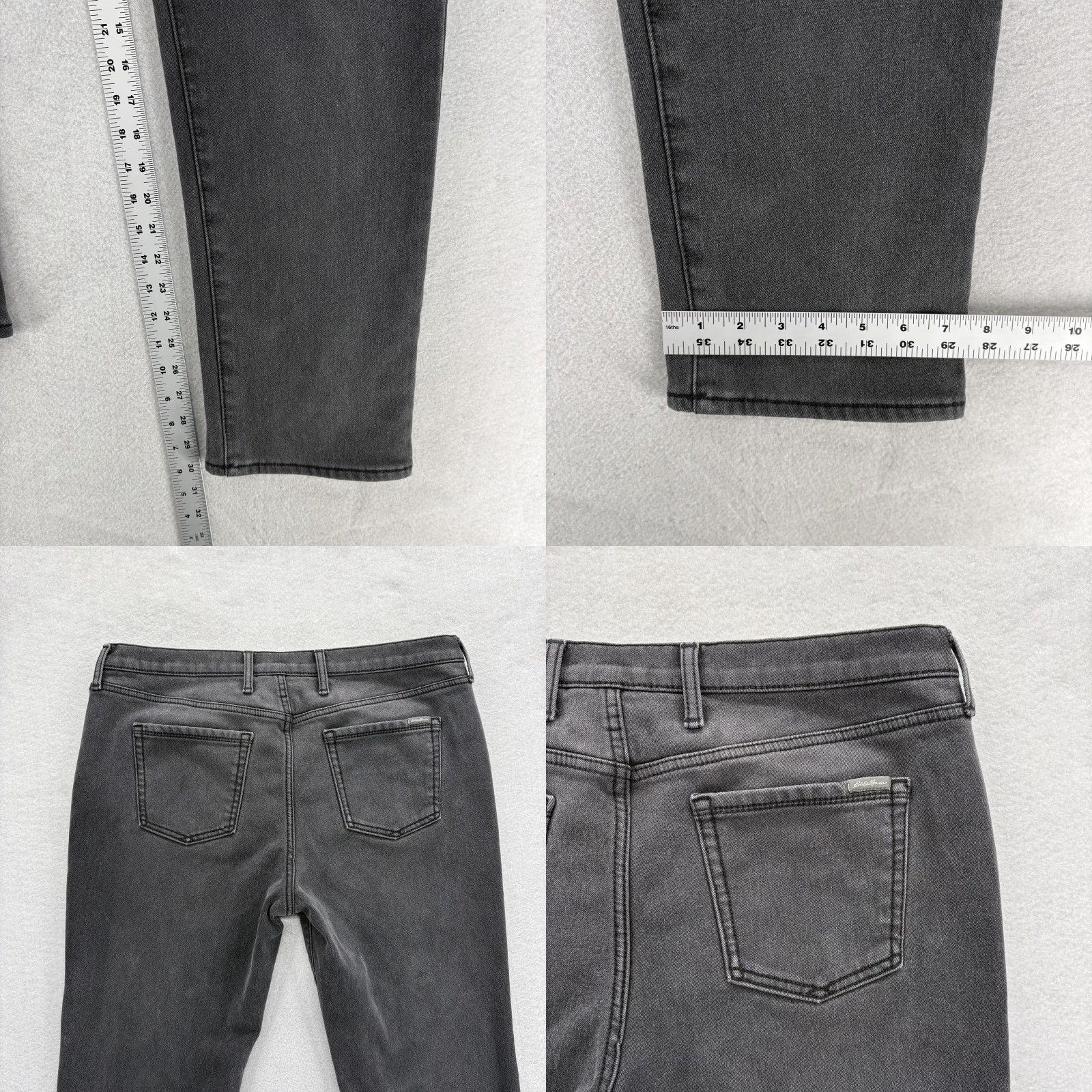 Eddie Bauer Eddie Bauer Jeans Womens 14 Gray Charcoal Wash Boyfriend Relaxed Lined Insulated Denim 5-Pocket Pockets Zip Rise High Womens Size 36" / US 14 / IT 50 - 8 Thumbnail