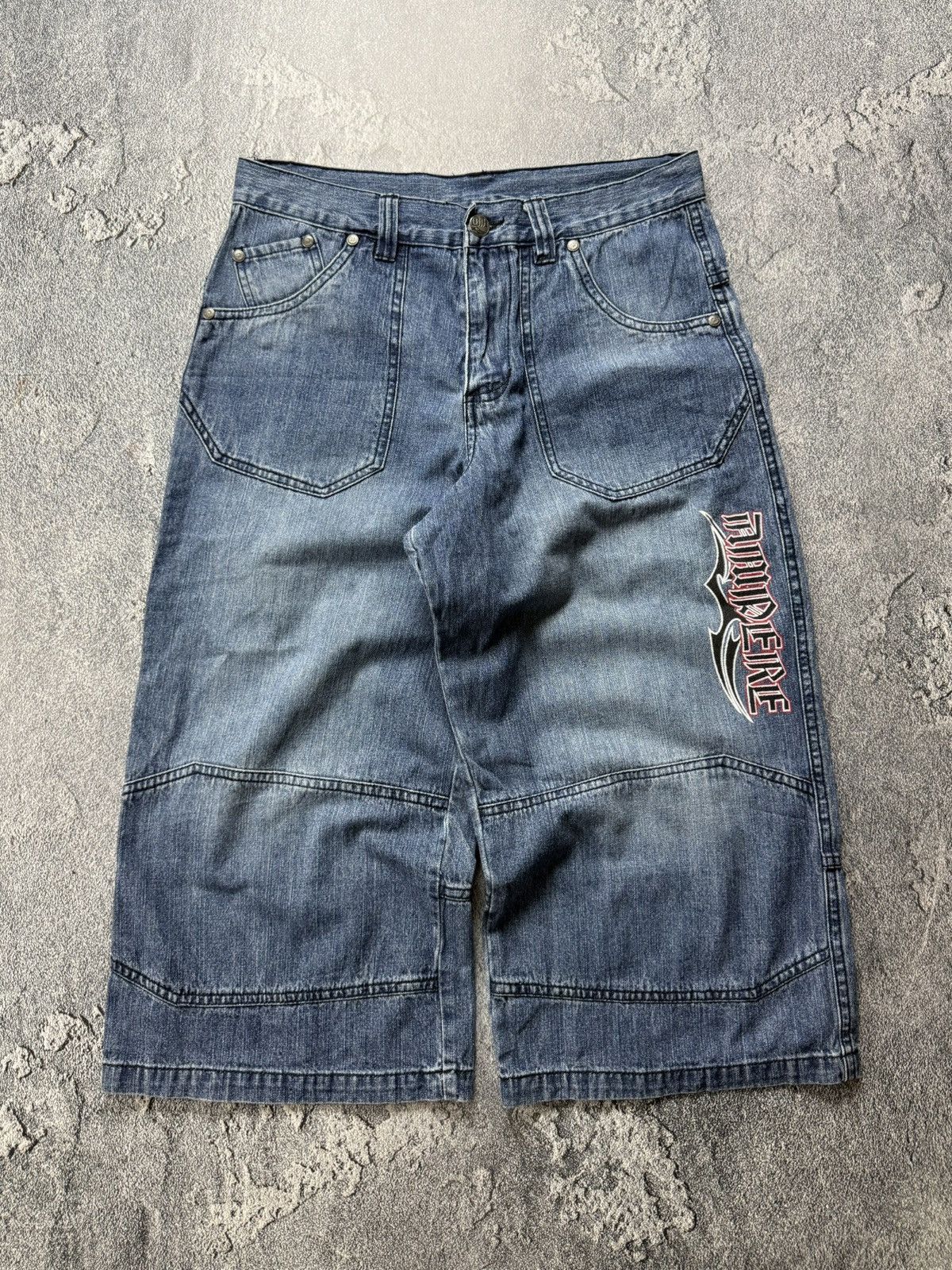 JNCO Vintage Y2K Drip Tribal Logo Short breeches Size Xs Size 27" / US 4 / IT 40 - 2 Thumbnail