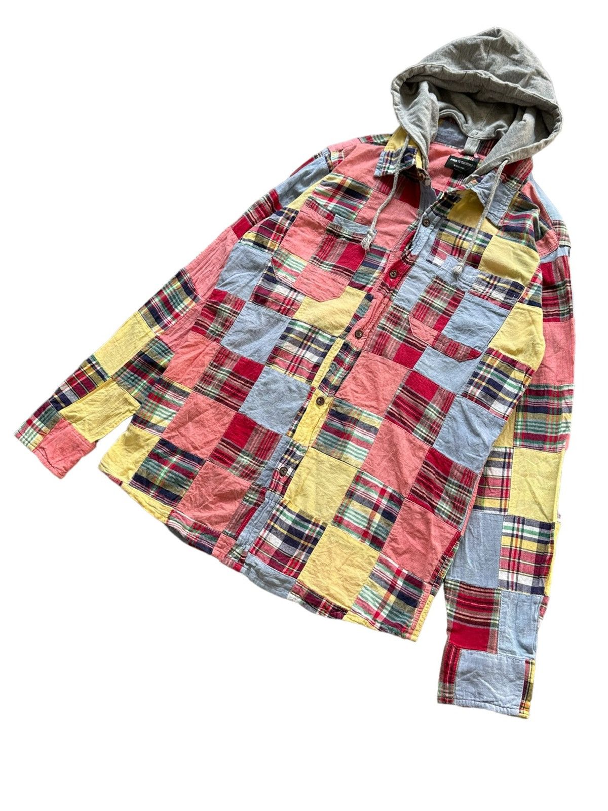 Japanese Brand 2000's Power to The People ( PTTP ) madras patchwork shirt Size US M / EU 48-50 / 2 - 4 Thumbnail