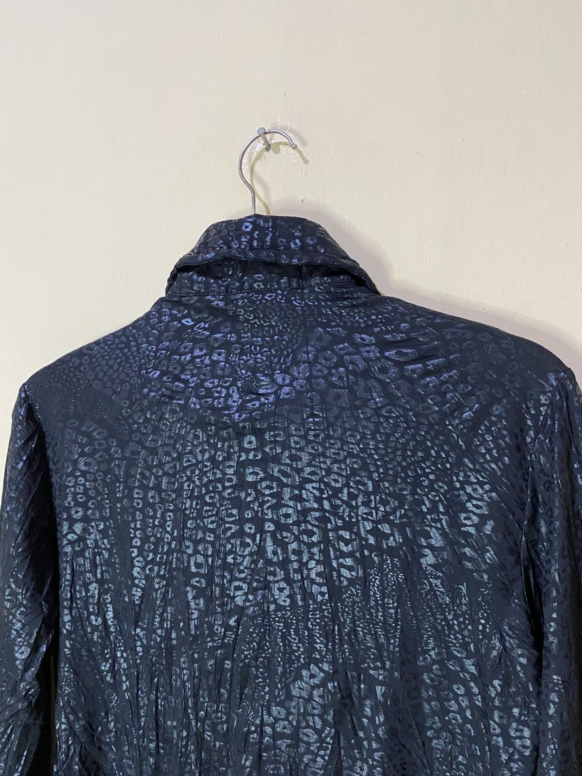 If Six Was Nine Rare 2000s Black Crobon Snakeskin Silk Button Shirt Size L / US 10 / IT 46 - 11 Thumbnail