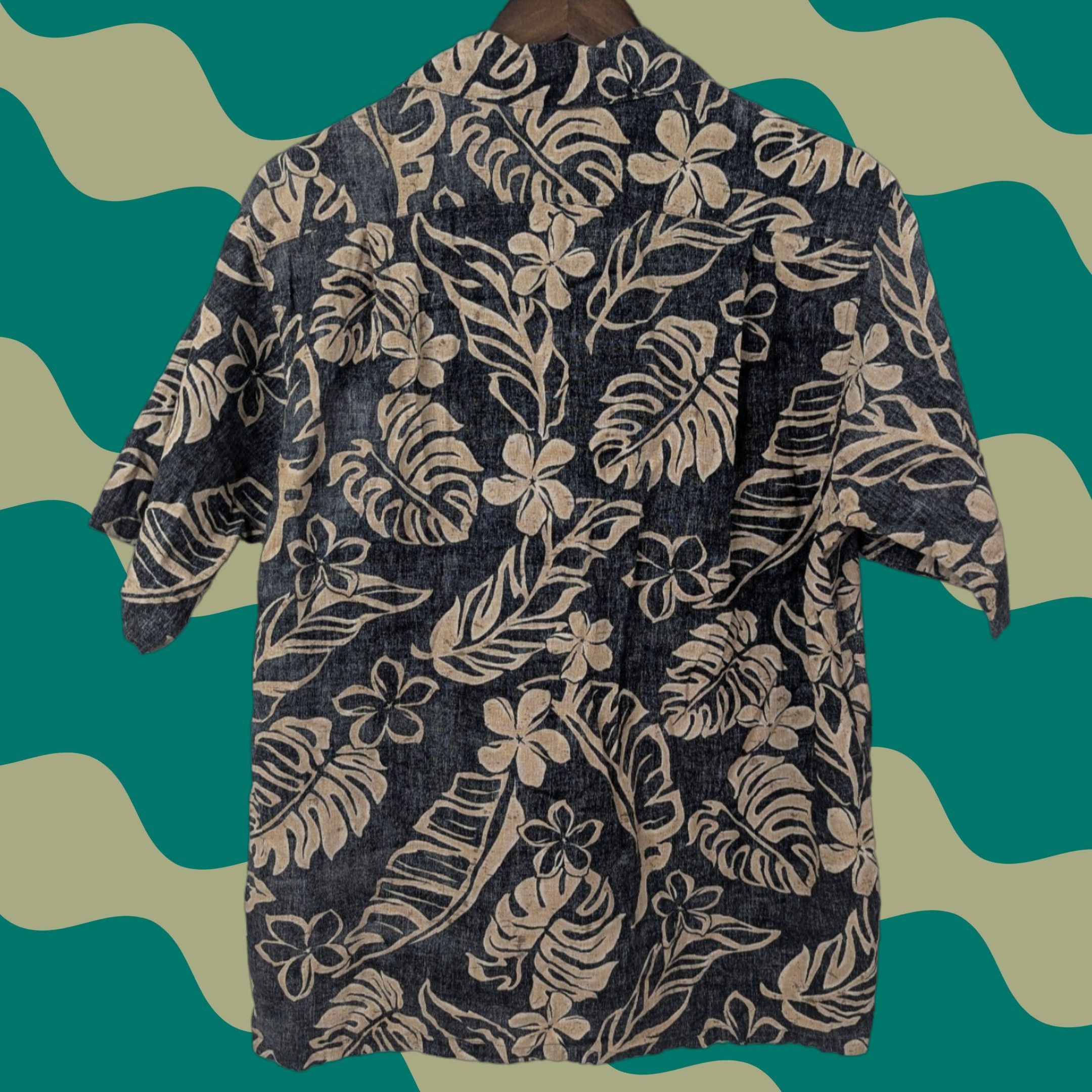 Vivobarefoot VTG Go Barefoot Shirt Men's M Beige Palm Hawaiian Aloha Floral Short Sleeve Button-Up Collared Pocket Tropical 100% Cotton Size US M / EU 48-50 / 2 - 1 Thumbnail