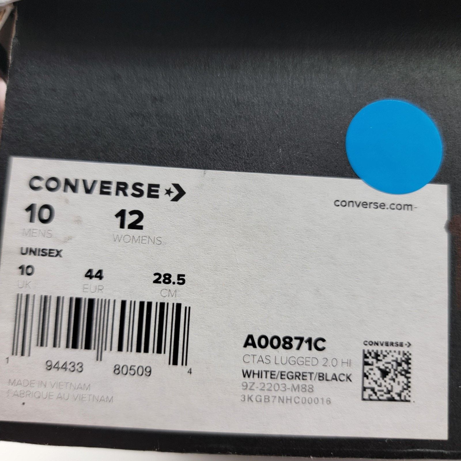 Converse Converse CTAS Lugged 2.0 Hi Mens Sz 10 White Black Platform Size US 10 / EU 43 - 9 Thumbnail