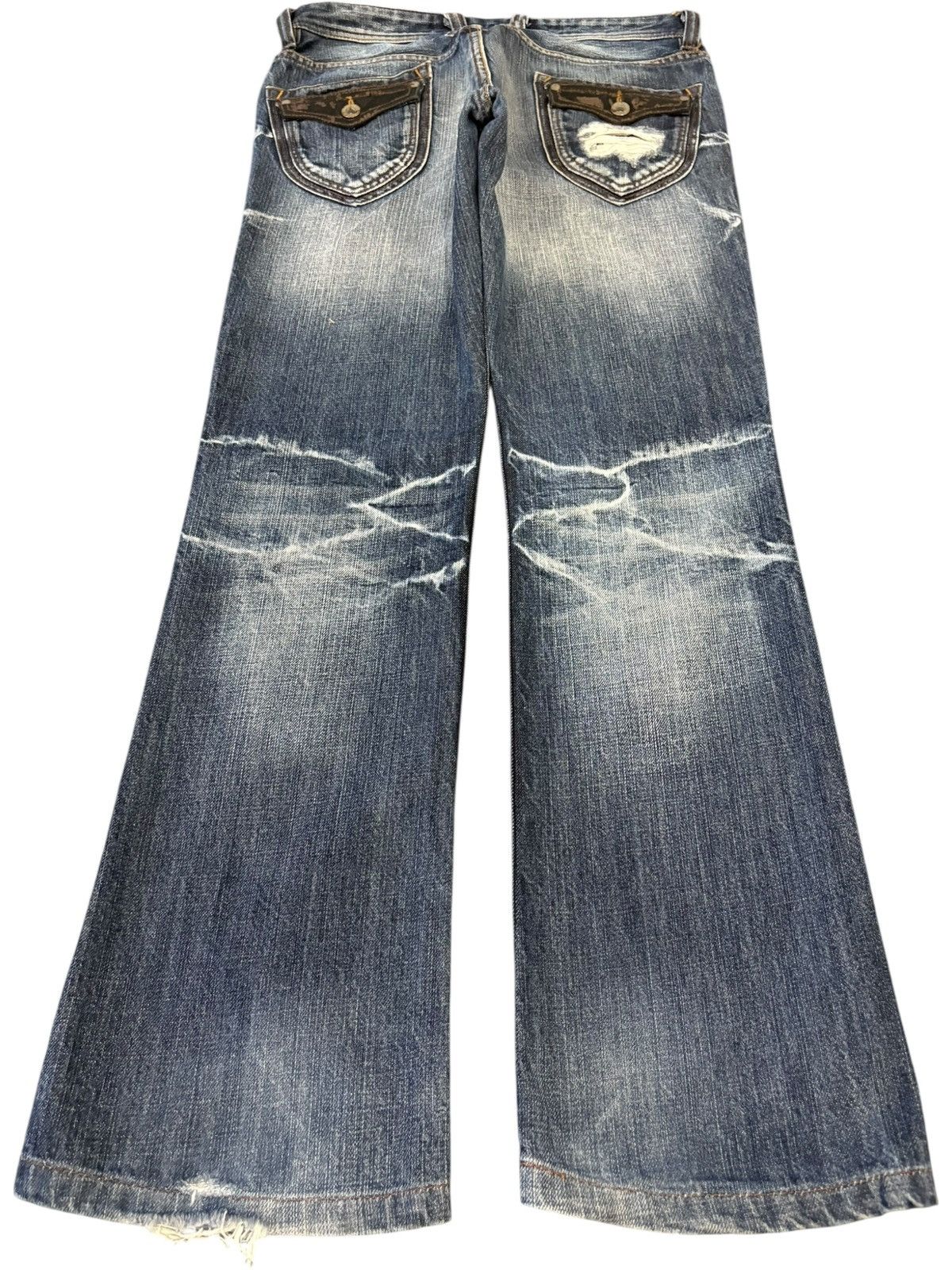 HIDEAWAYS Vintage Hideaway Nicole Crazy Fade Distressed Bootcut Jeans Size 31" - 2 Thumbnail