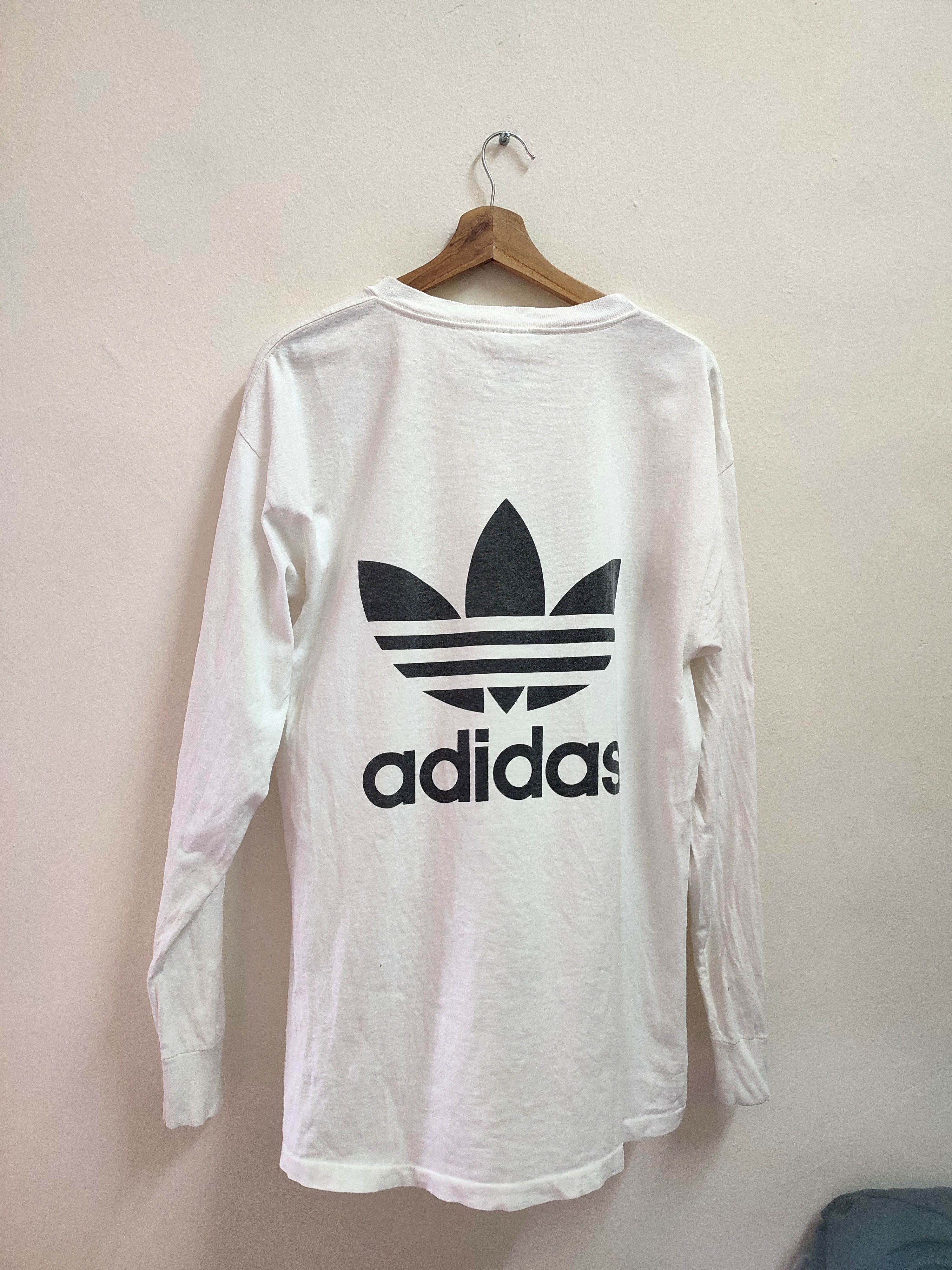Adidas 💥 90s Adidas Long Sleeve Big Logo Mirror Size US L / EU 52-54 / 3 - 2 Thumbnail